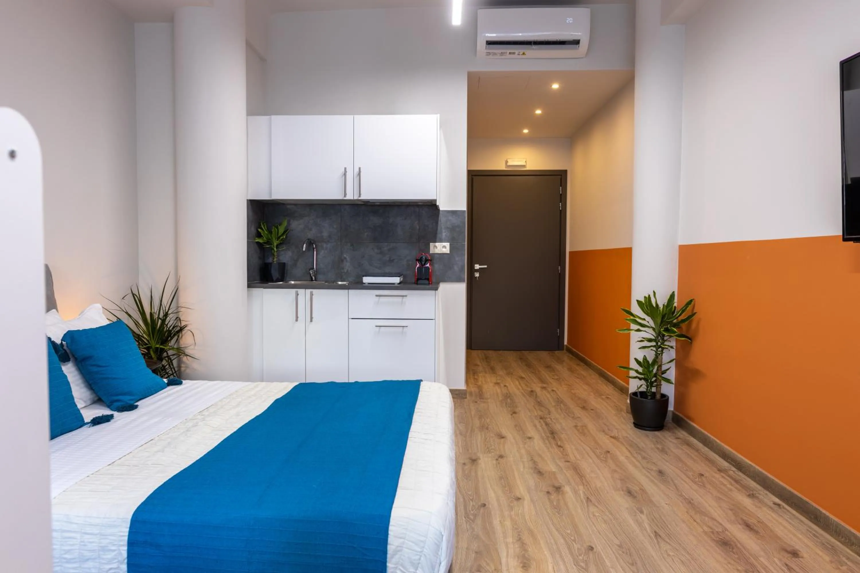 Bed in Athenian Sensations Apartments and Suites in the Heart of Athens