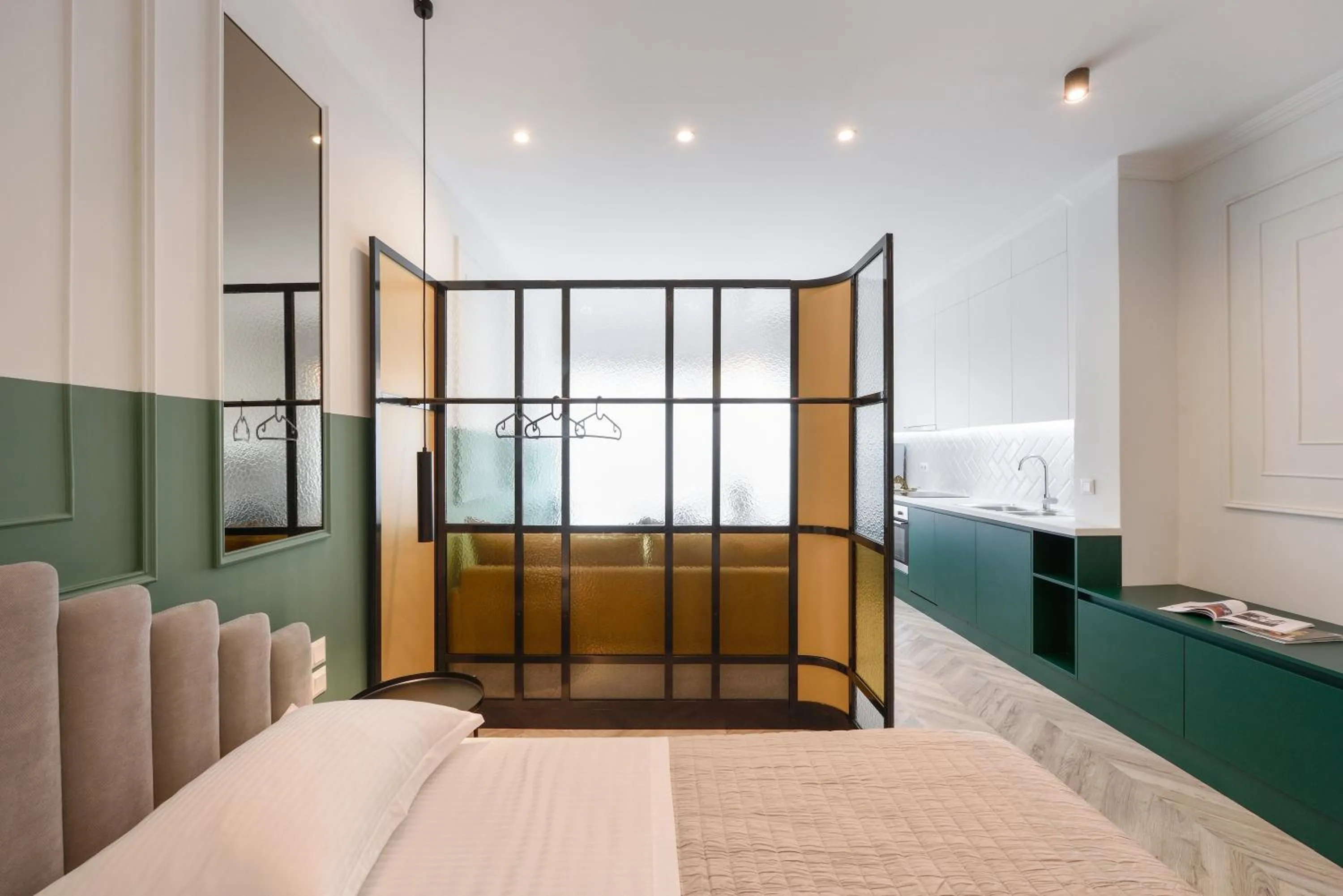 Bed in Athenian Sensations Apartments and Suites in the Heart of Athens