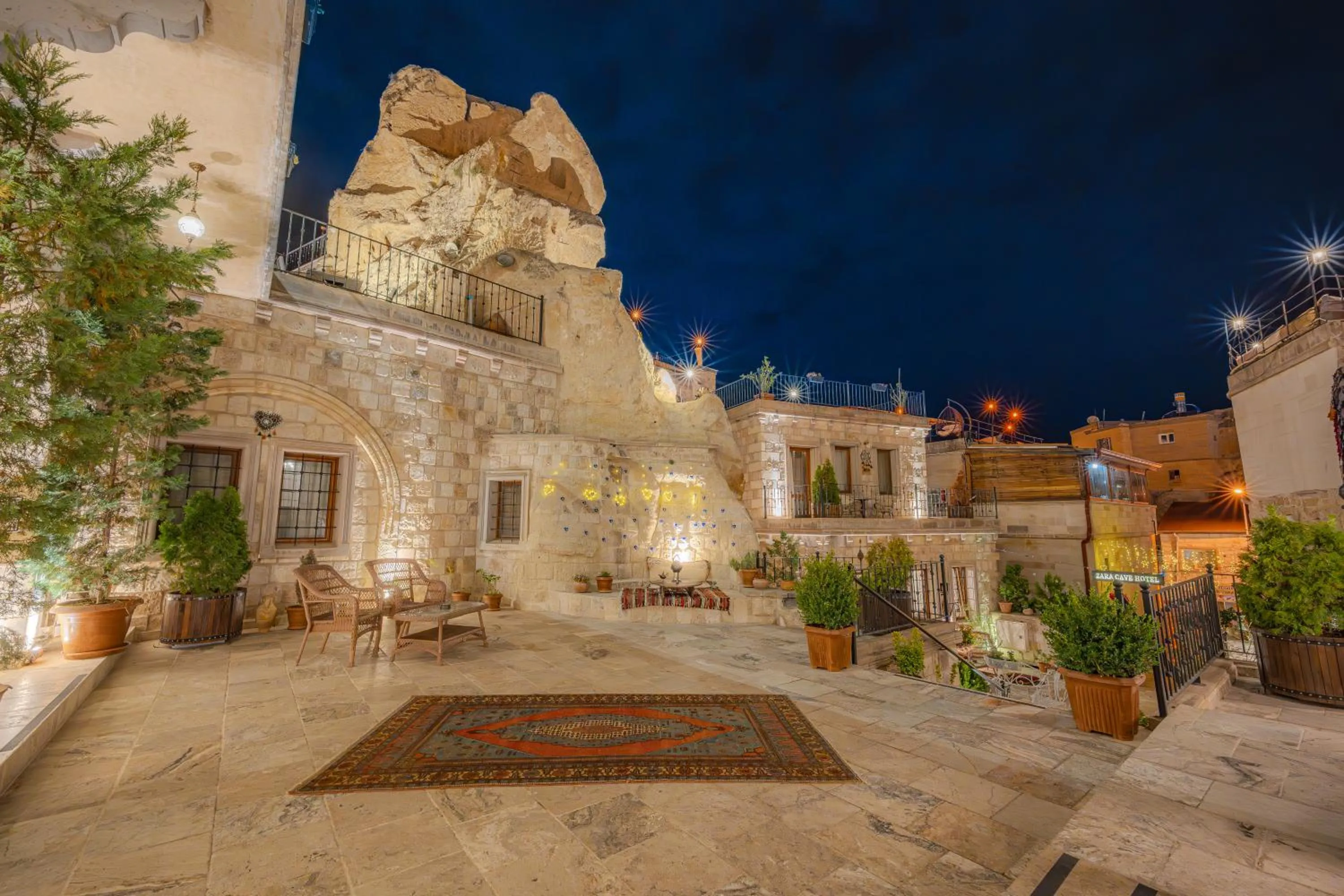 Seating area in Zara Cave Hotel