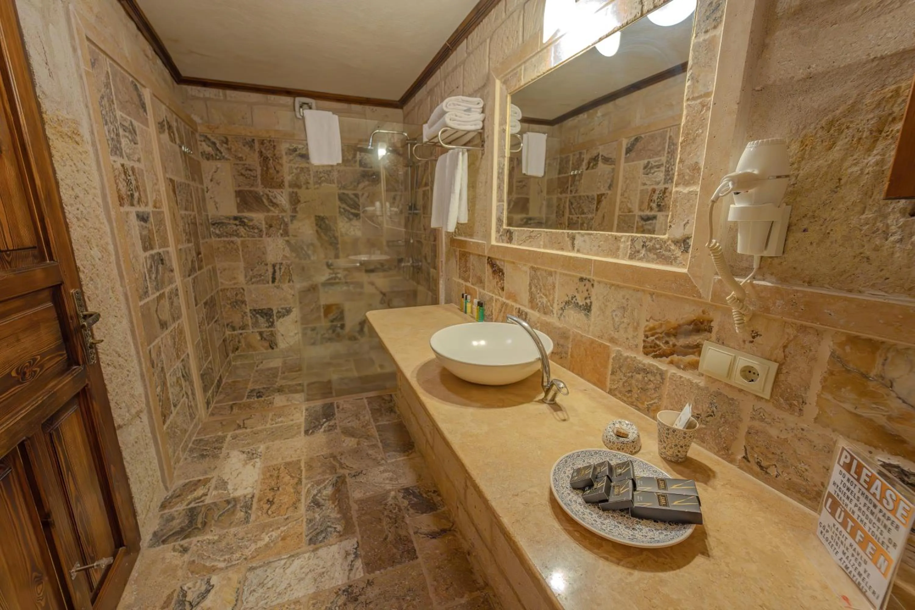 Shower in Zara Cave Hotel