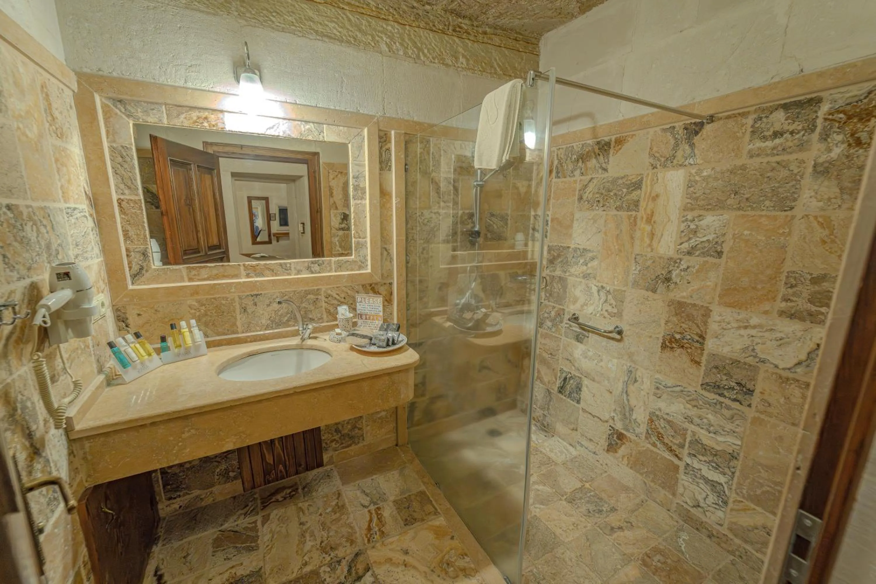 Shower in Zara Cave Hotel