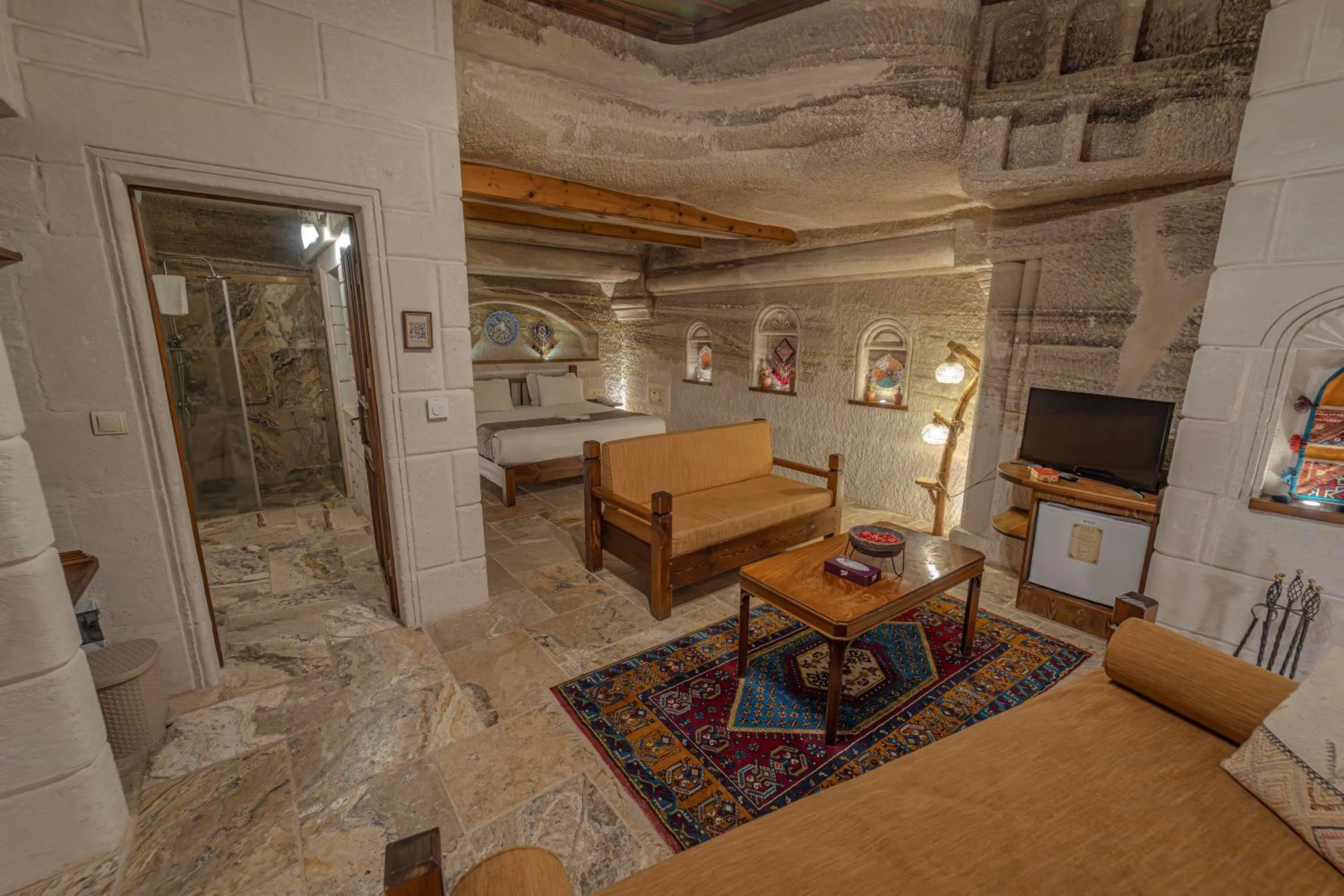 Seating area in Zara Cave Hotel
