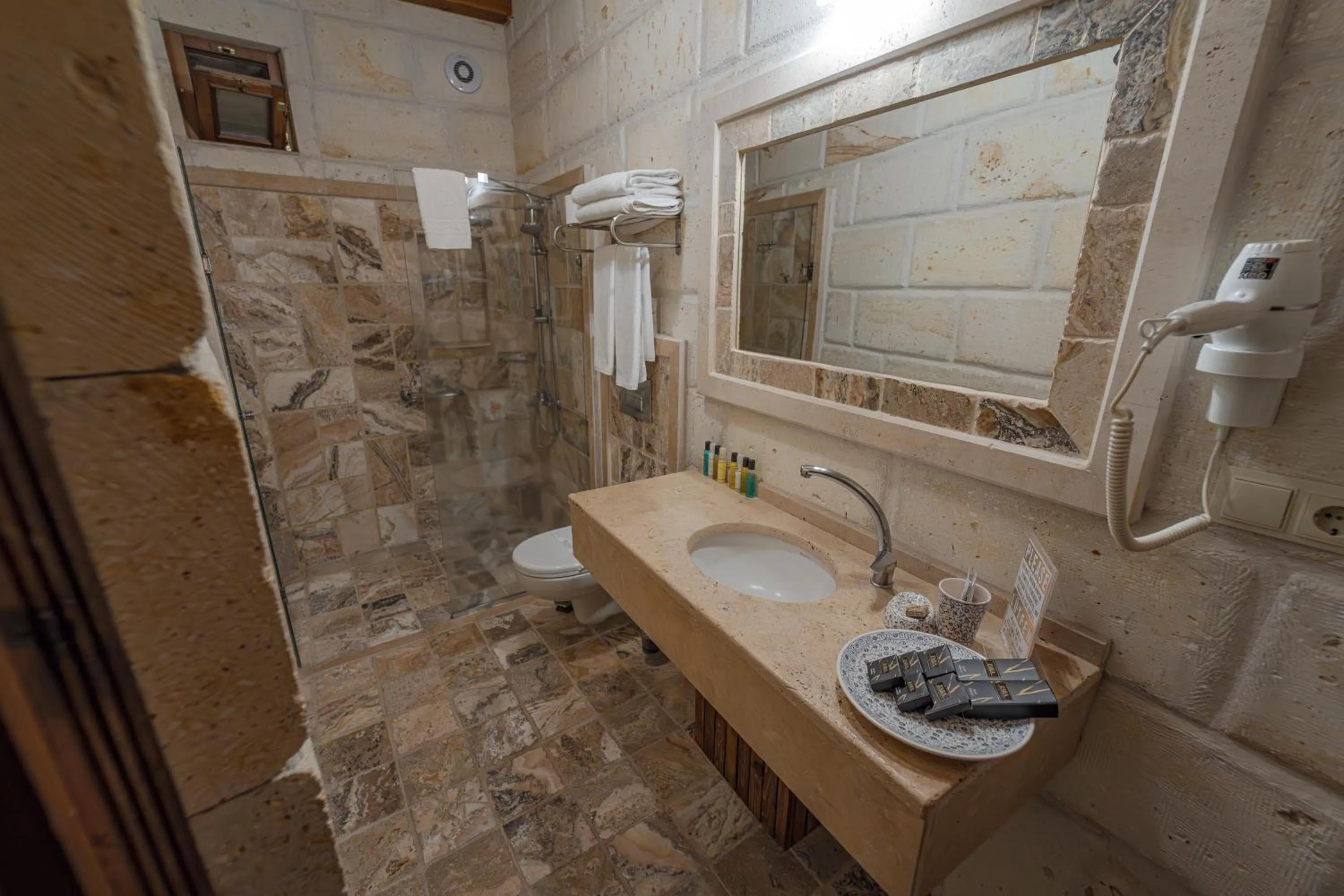 Shower in Zara Cave Hotel