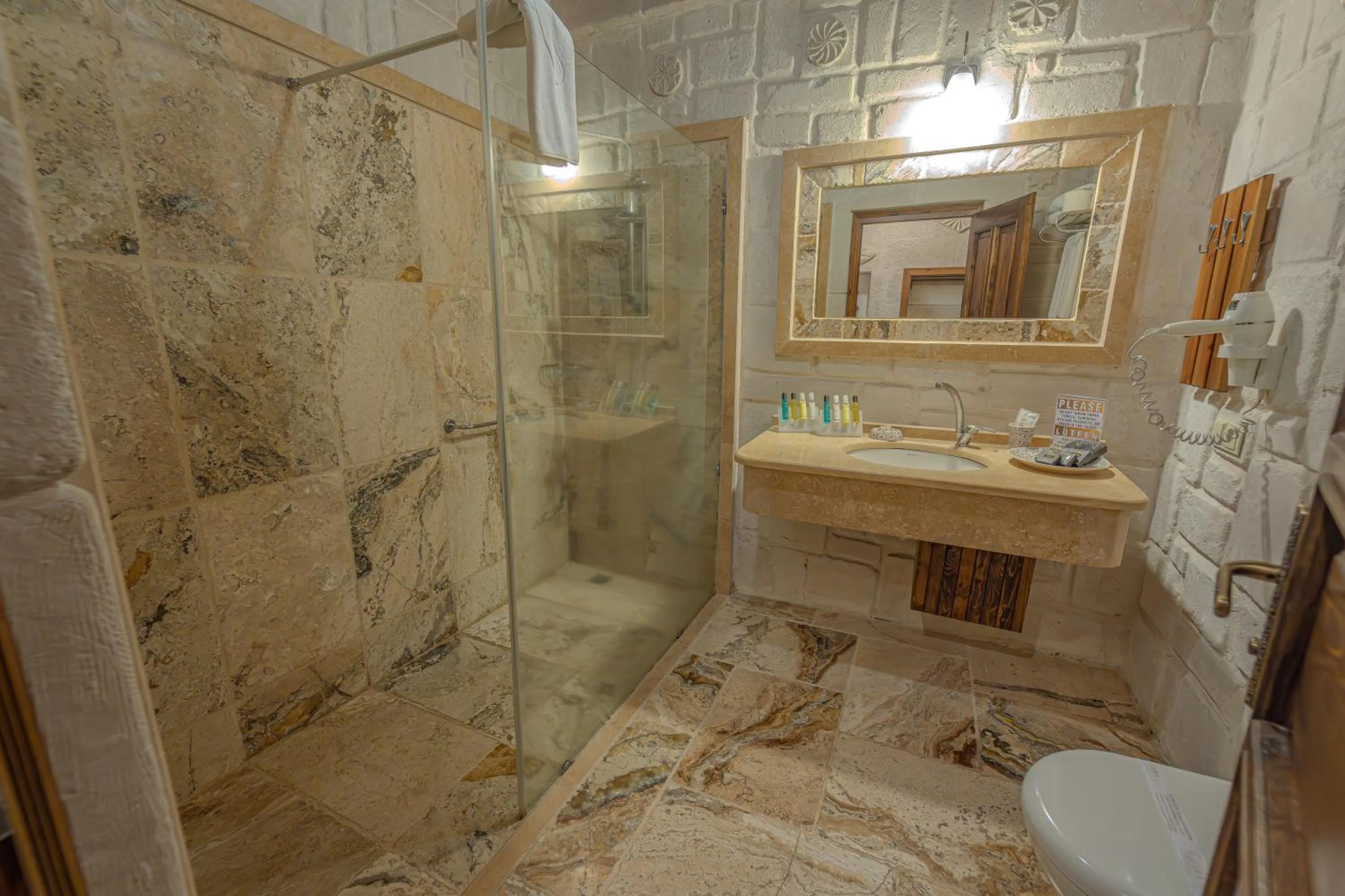 Shower in Zara Cave Hotel