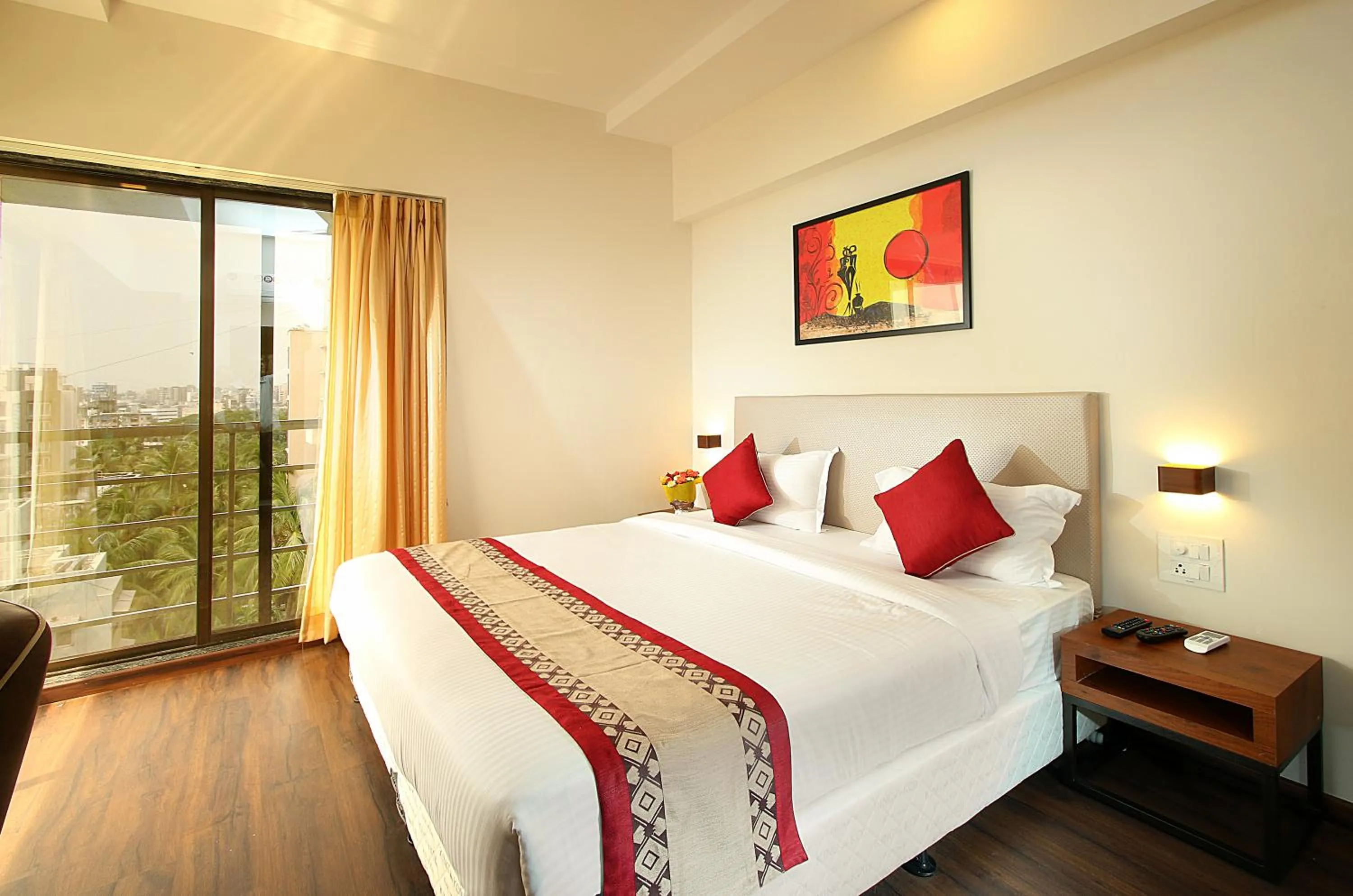 Bedroom, Bed in Mumbai House Luxury Apartments, Santacruz East