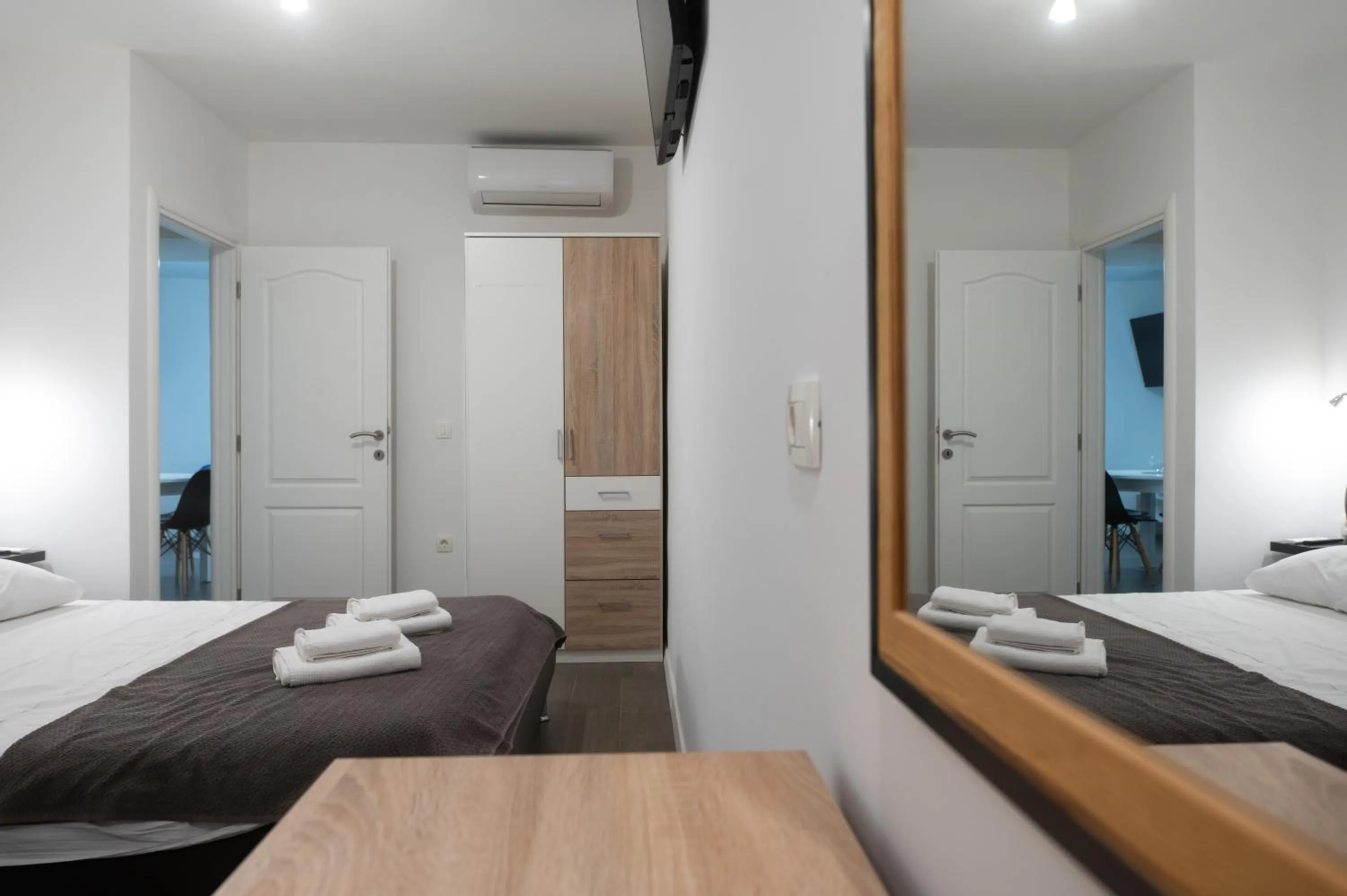 Bed in Pyrotima Apartments