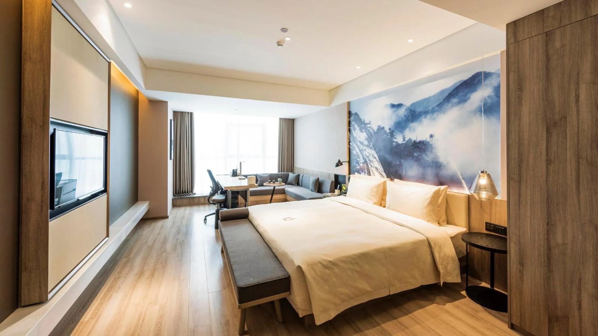 Bed in Atour Hotel North High Speed Railway Station Xi'an