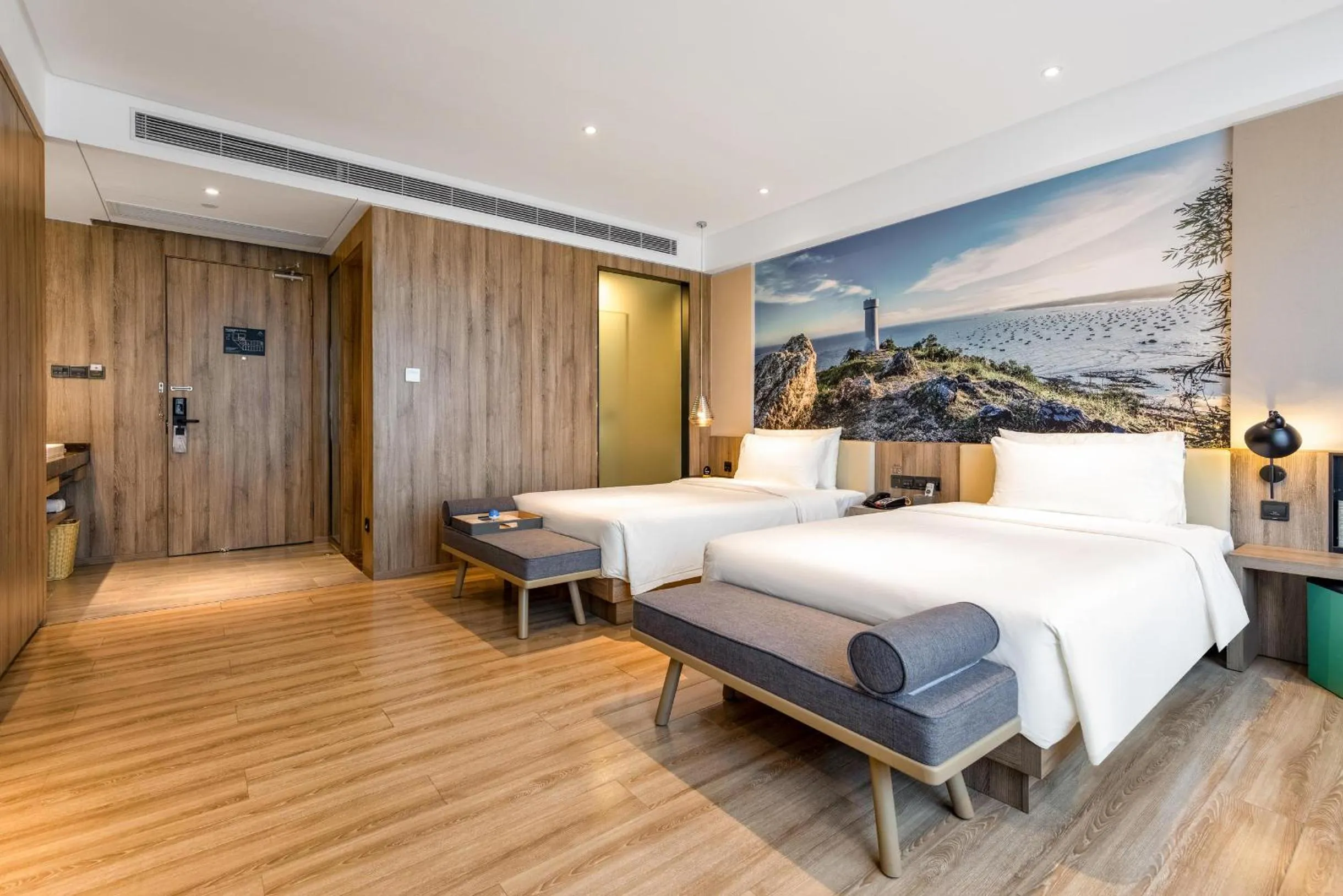 Bed in Atour Hotel High Speed Railway Station Maoming