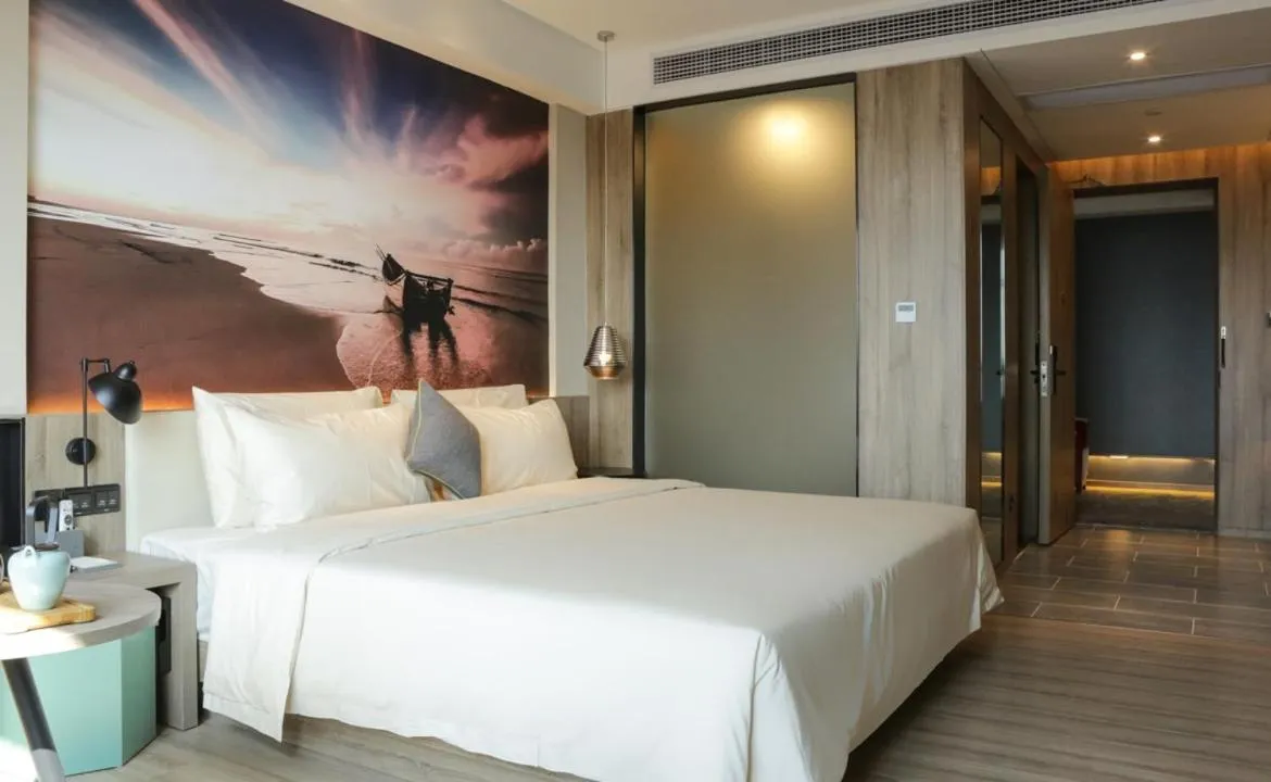 Bed in Atour Hotel High Speed Railway Station Maoming