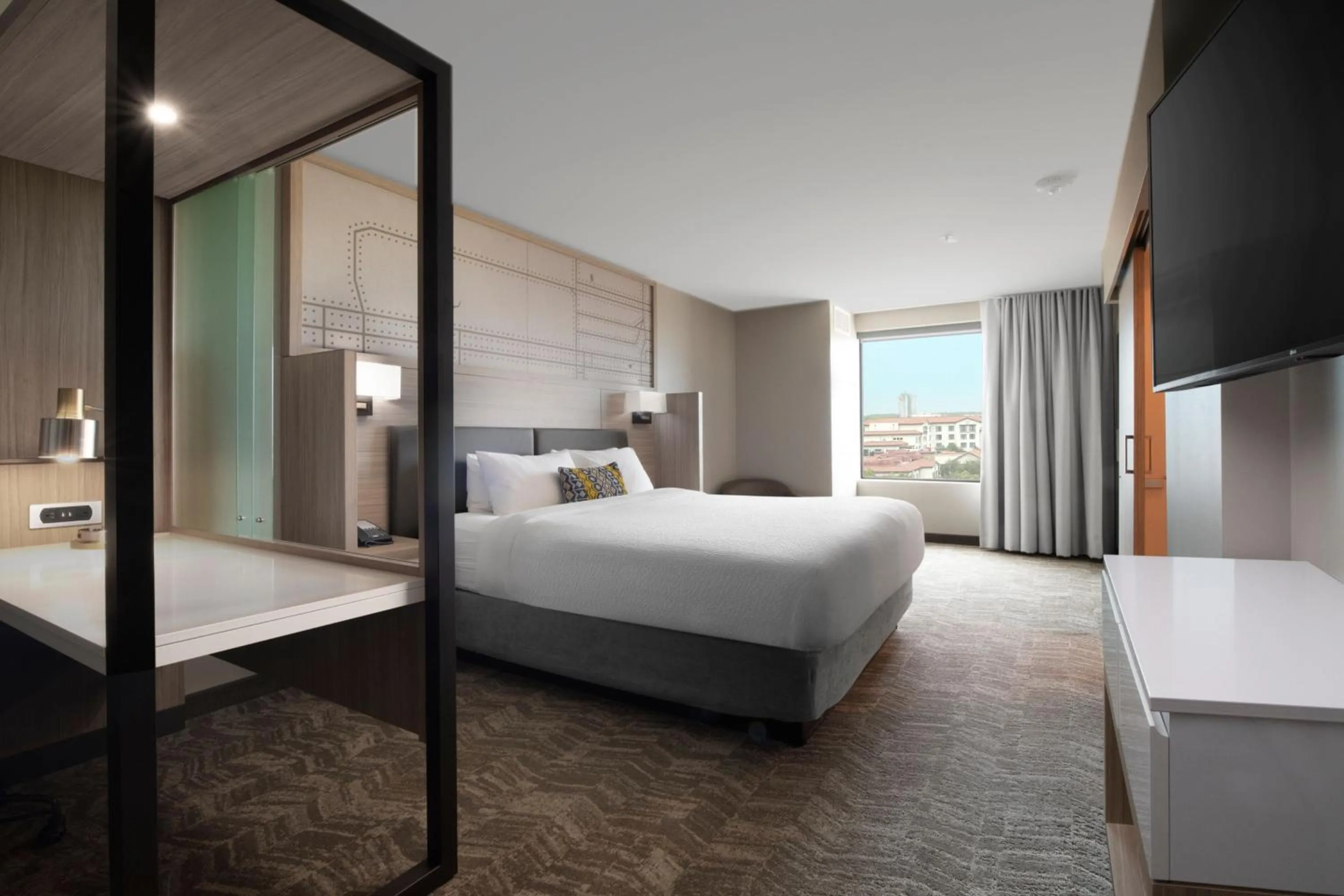 Bedroom, Bed in SpringHill Suites by Marriott Fort Worth Historic Stockyards