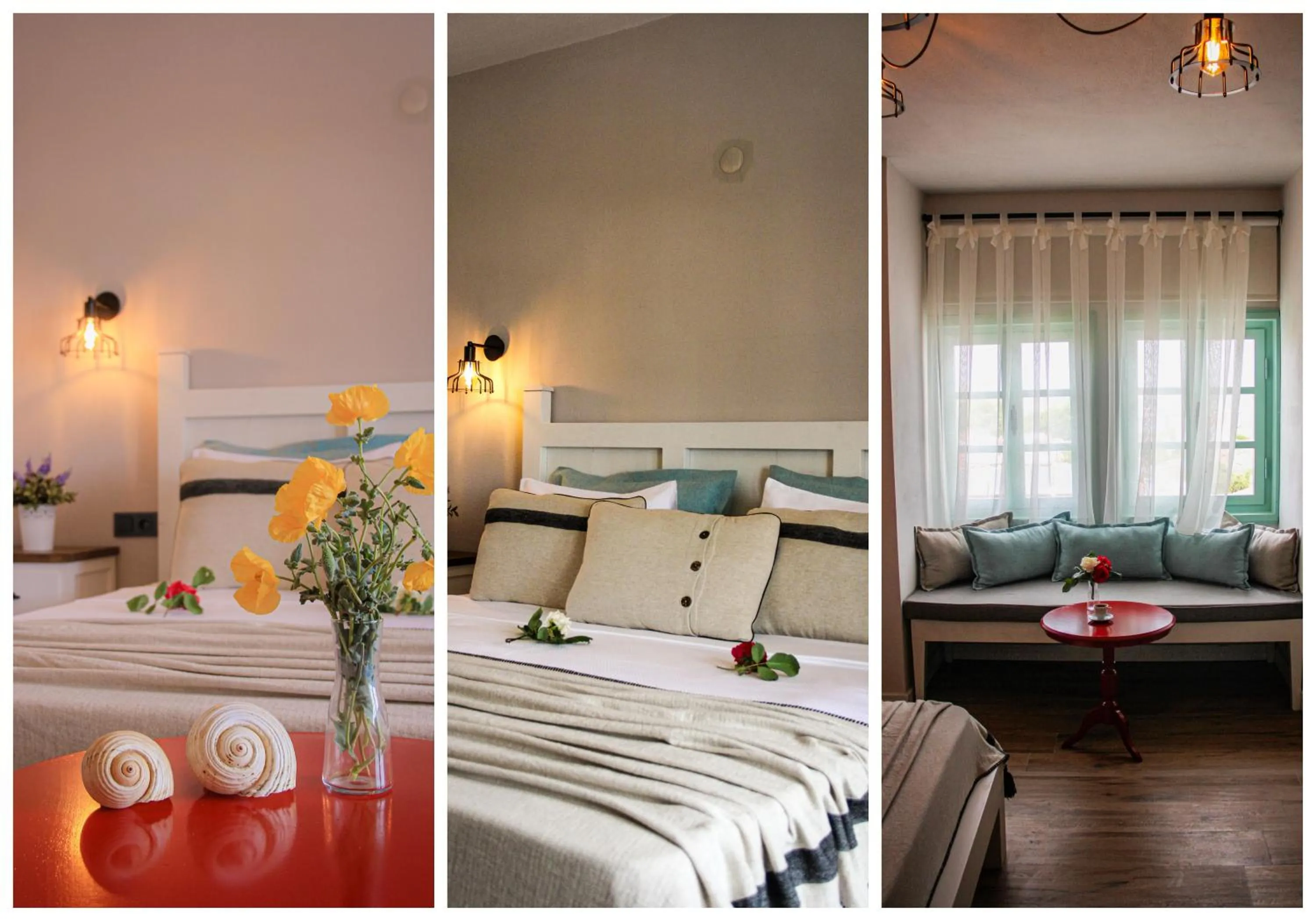 Bed in Bi Salkım Bozcaada Otel