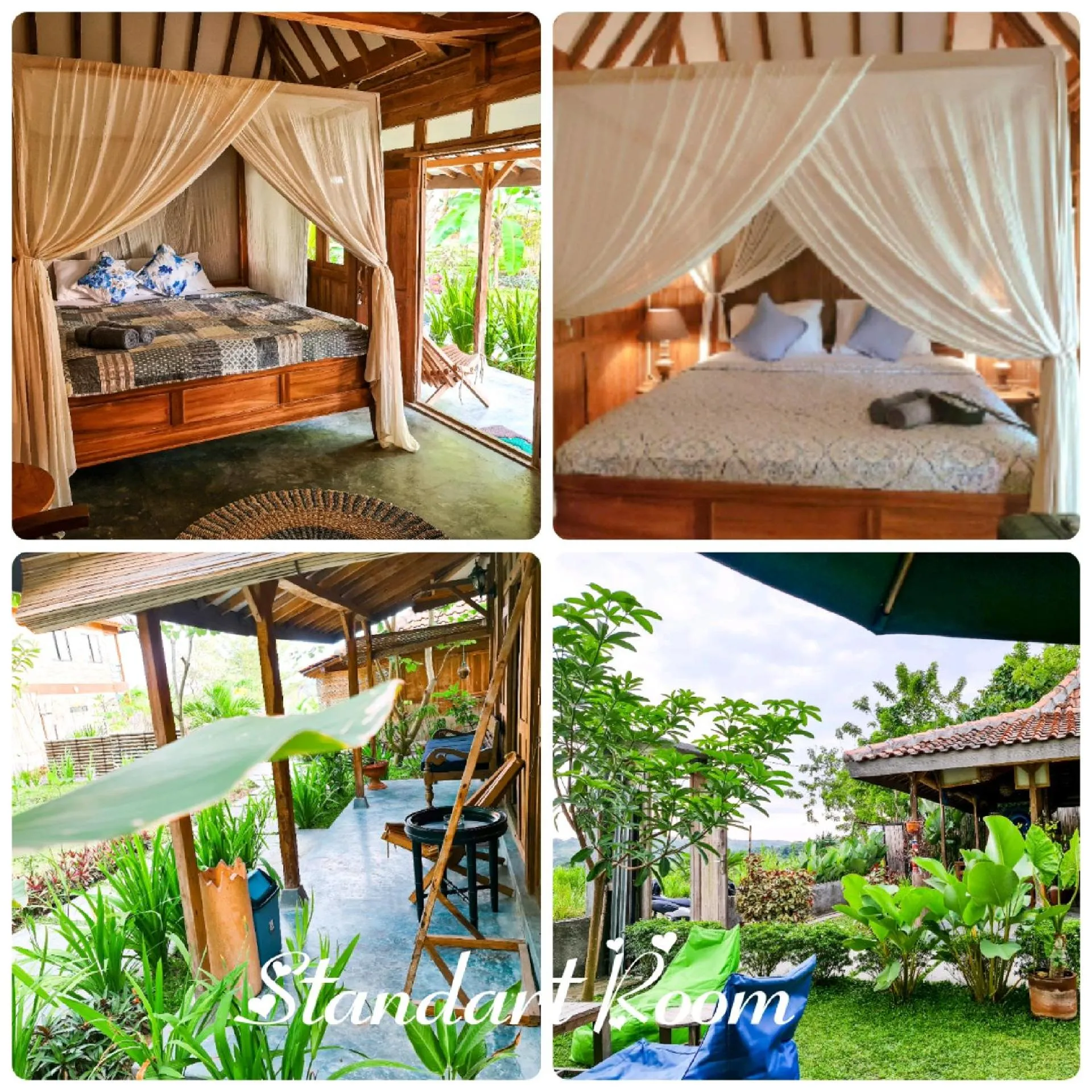Bed in Villa Kayu Yogyakarta