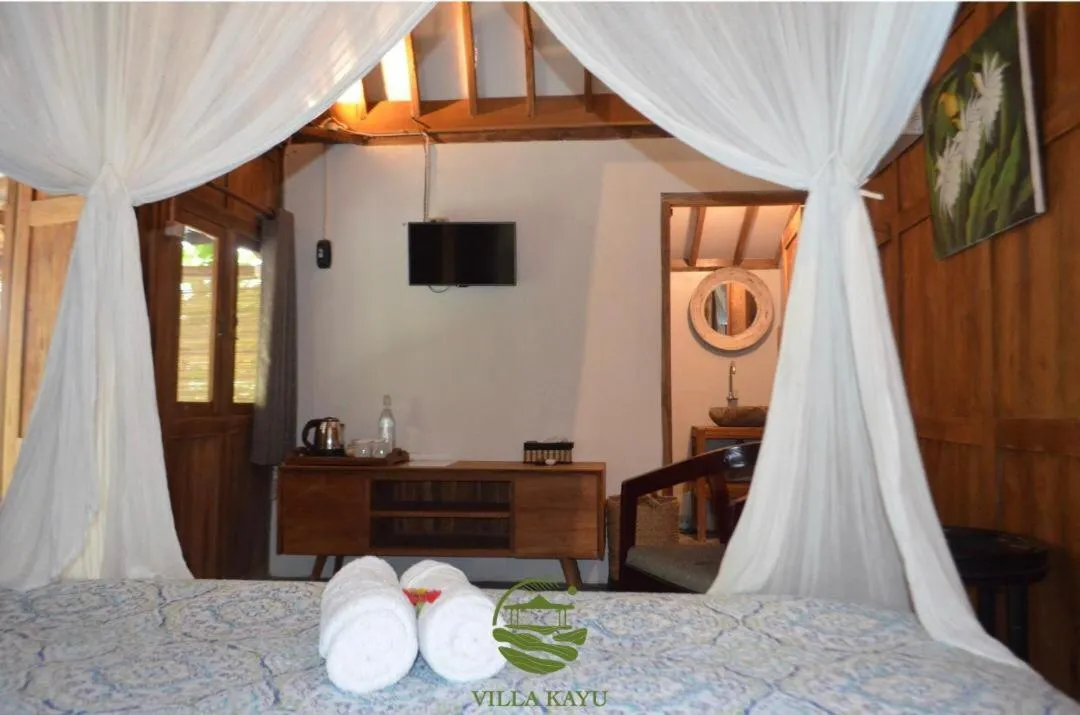 Bed in Villa Kayu Yogyakarta