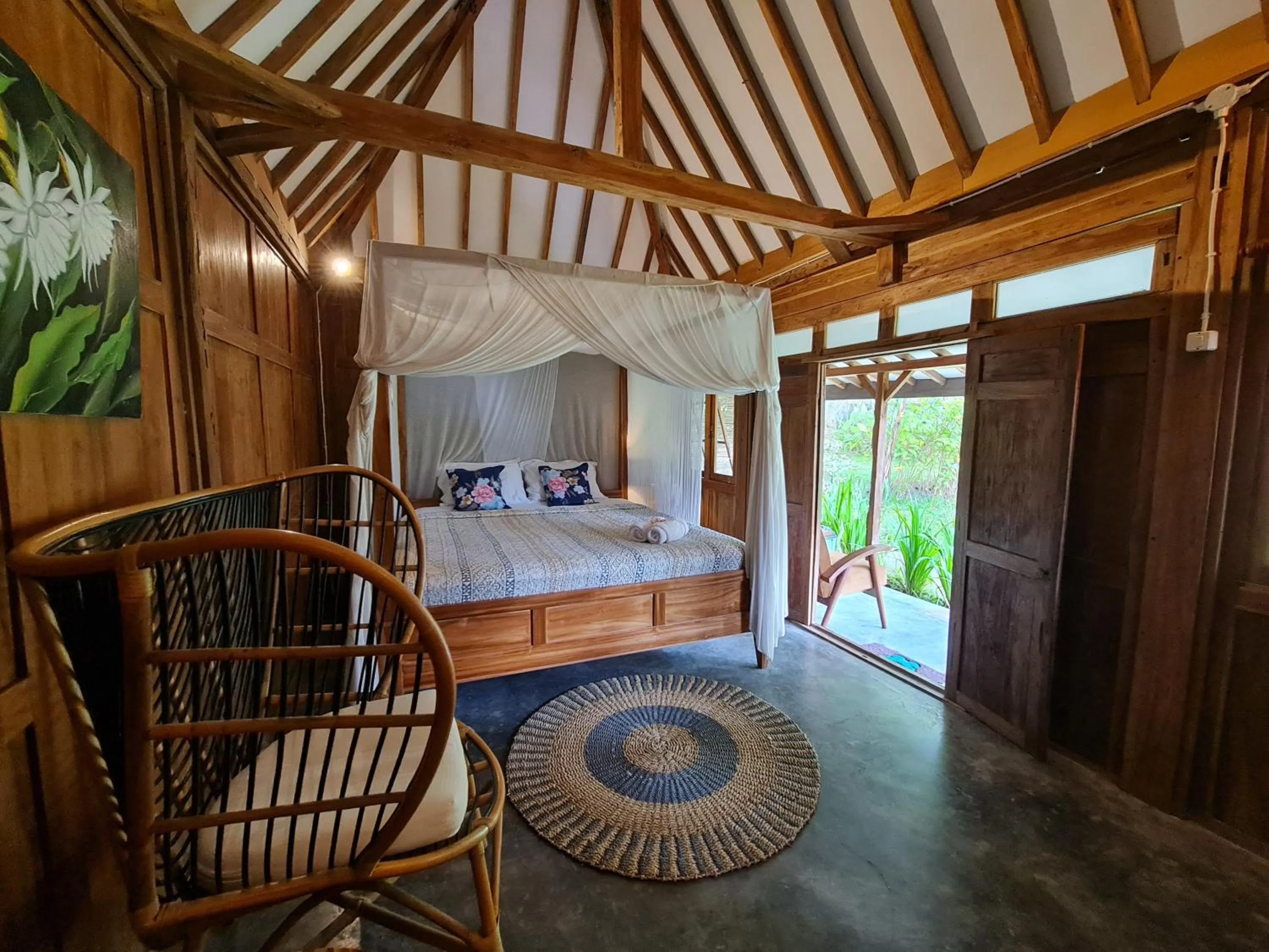 Bed in Villa Kayu Yogyakarta