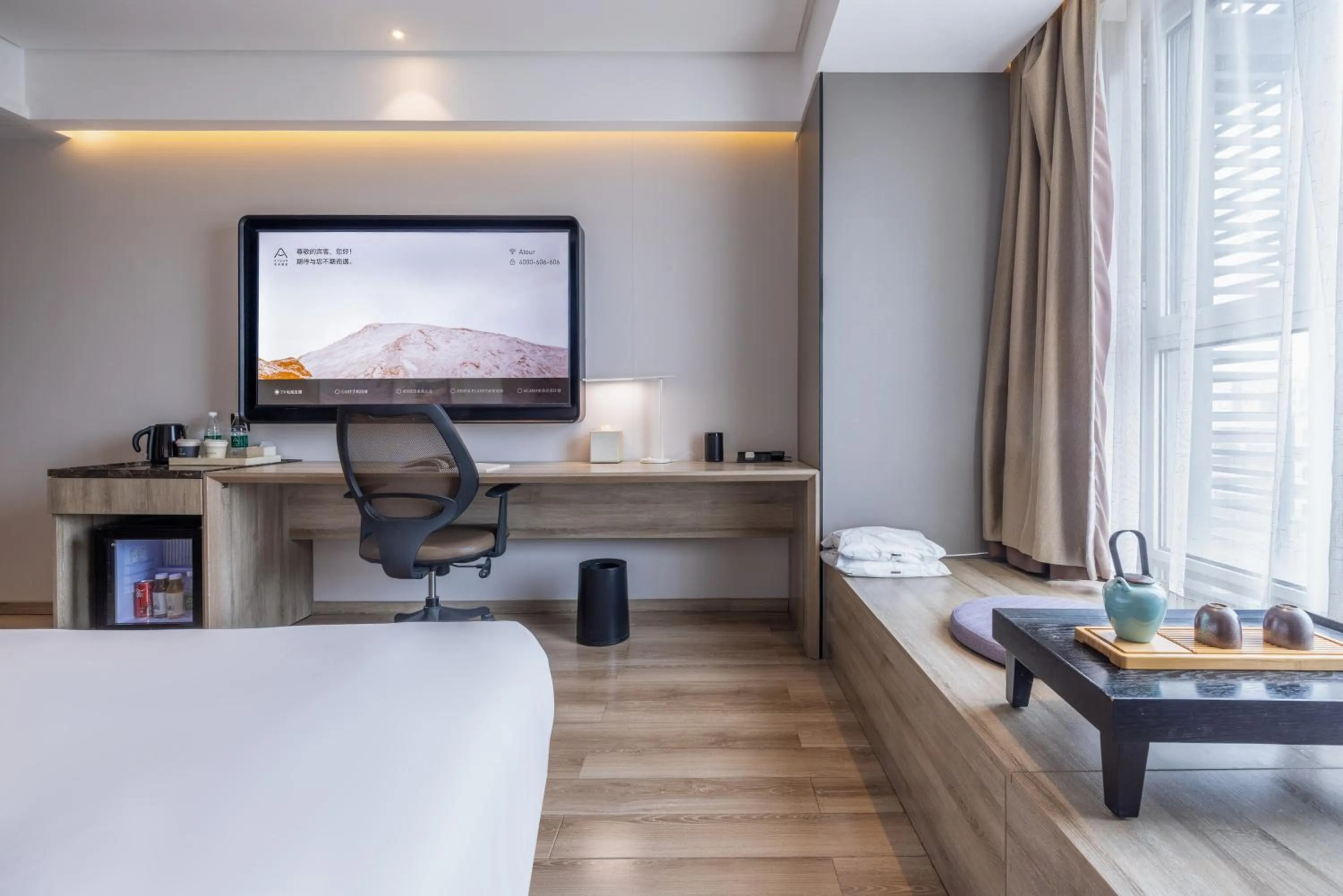 Bed in Atour Hotel Qingdao Airport Chengyang Wanxianghui