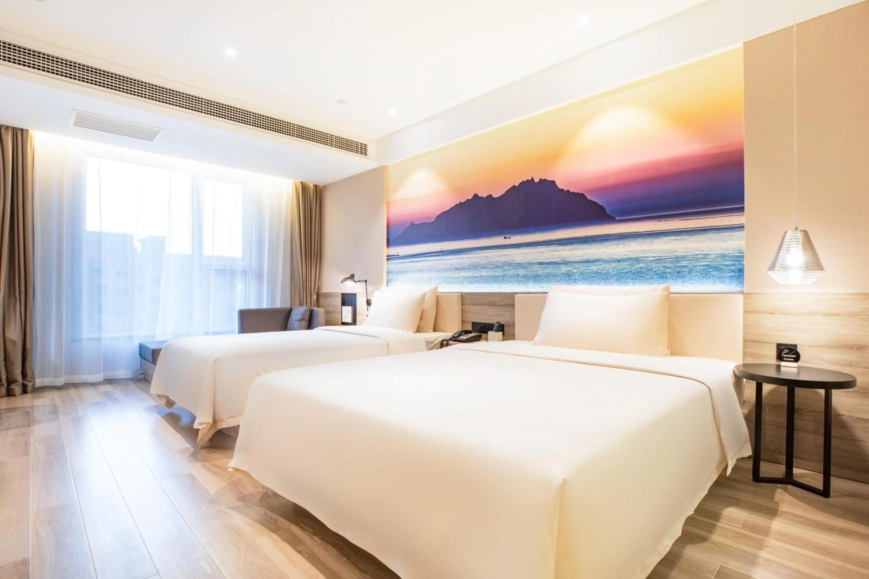 Bed in Atour Hotel Qingdao Airport Chengyang Wanxianghui