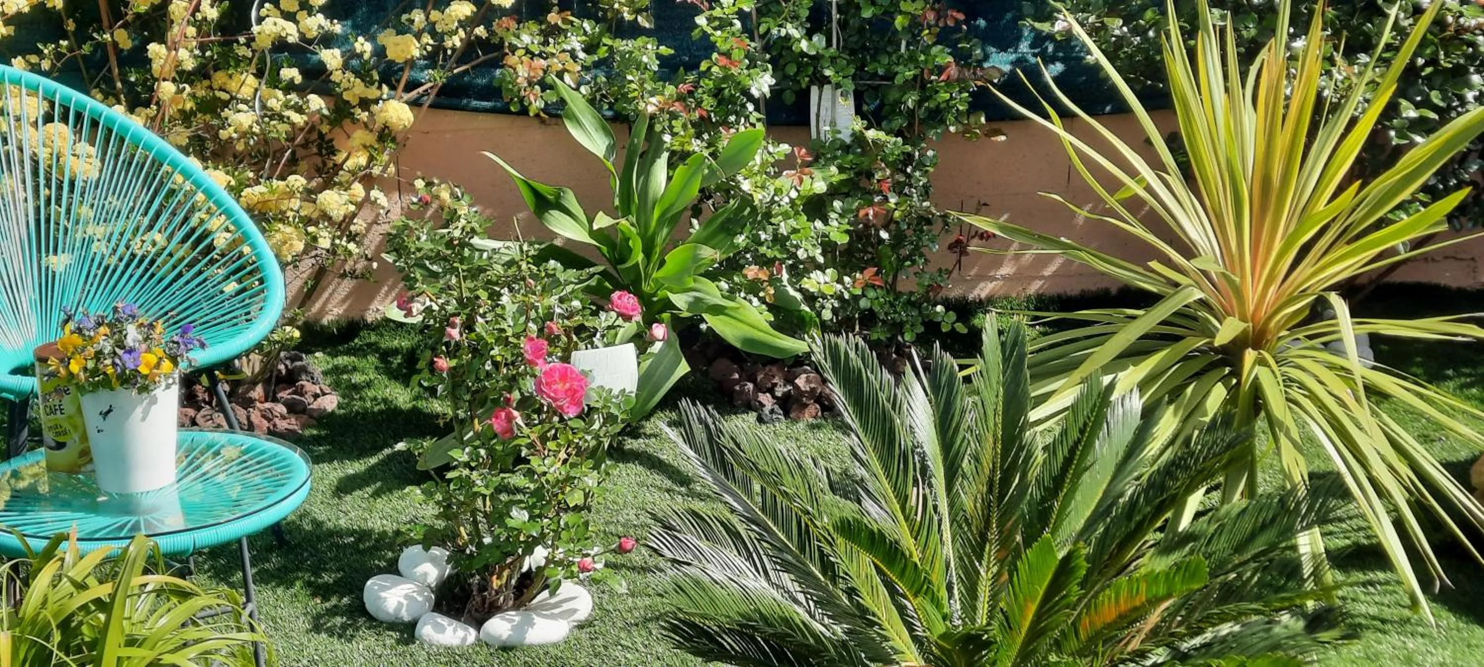 Garden view in Chambre d'hôtes dans Villa Diane