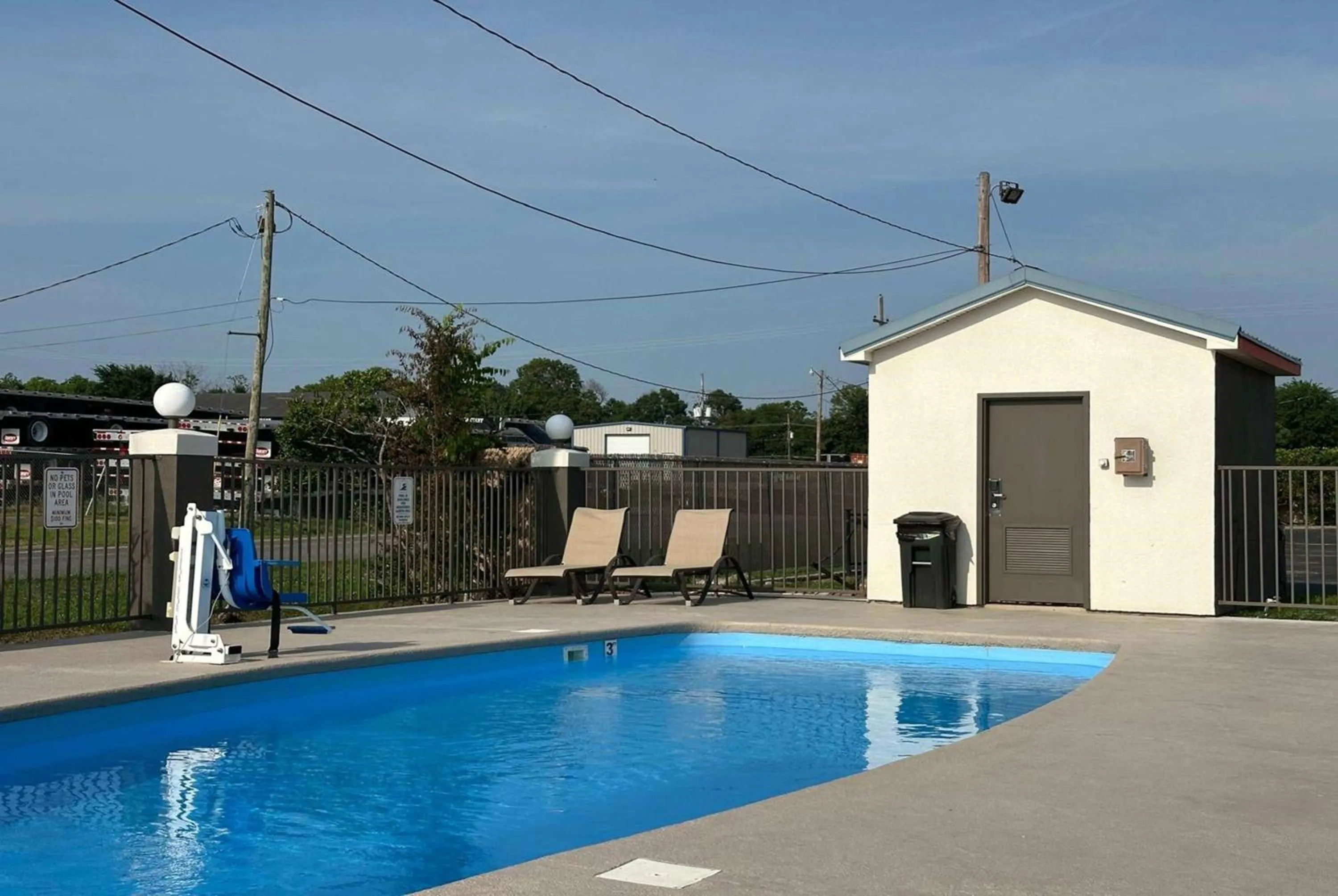 Pool view in Super 8 by Wyndham Monroe