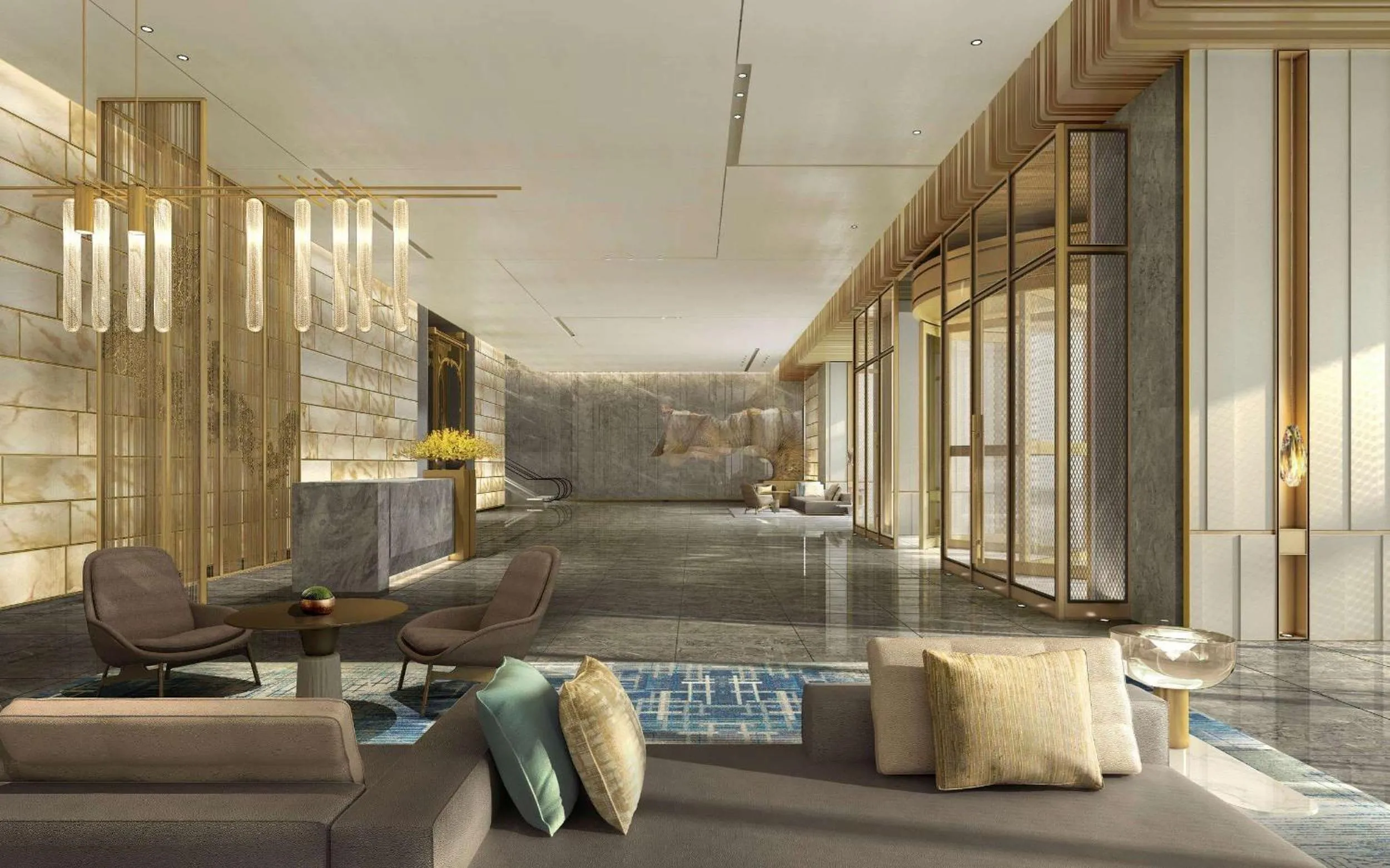 Lobby or reception in Kempinski Hotel Nanjing