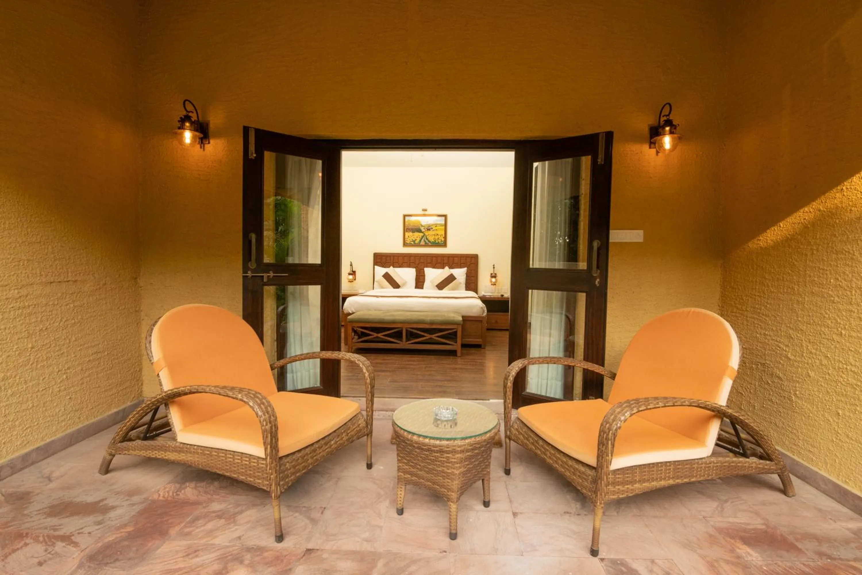 Living room in WelcomHeritage Tadoba Vanya Villas Resort & Spa