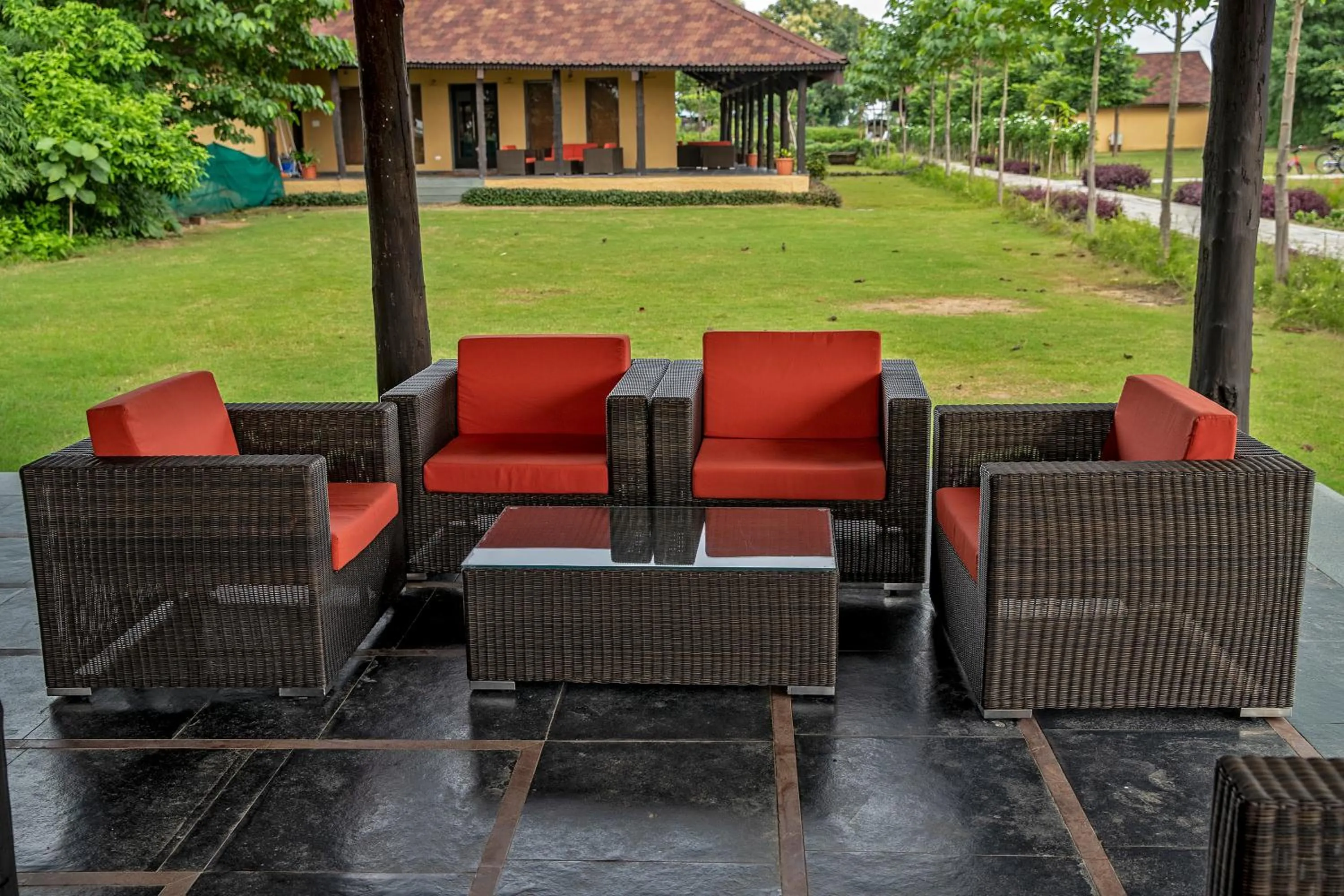 Seating area in WelcomHeritage Tadoba Vanya Villas Resort & Spa
