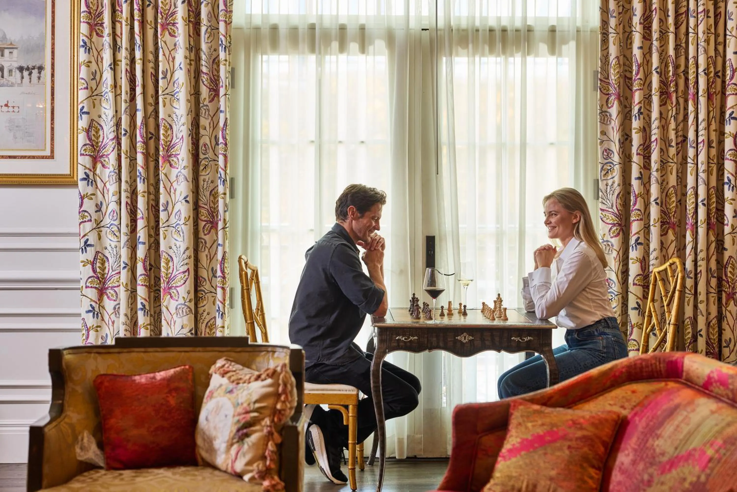 Library in Mirbeau Inn & Spa, Rhinebeck