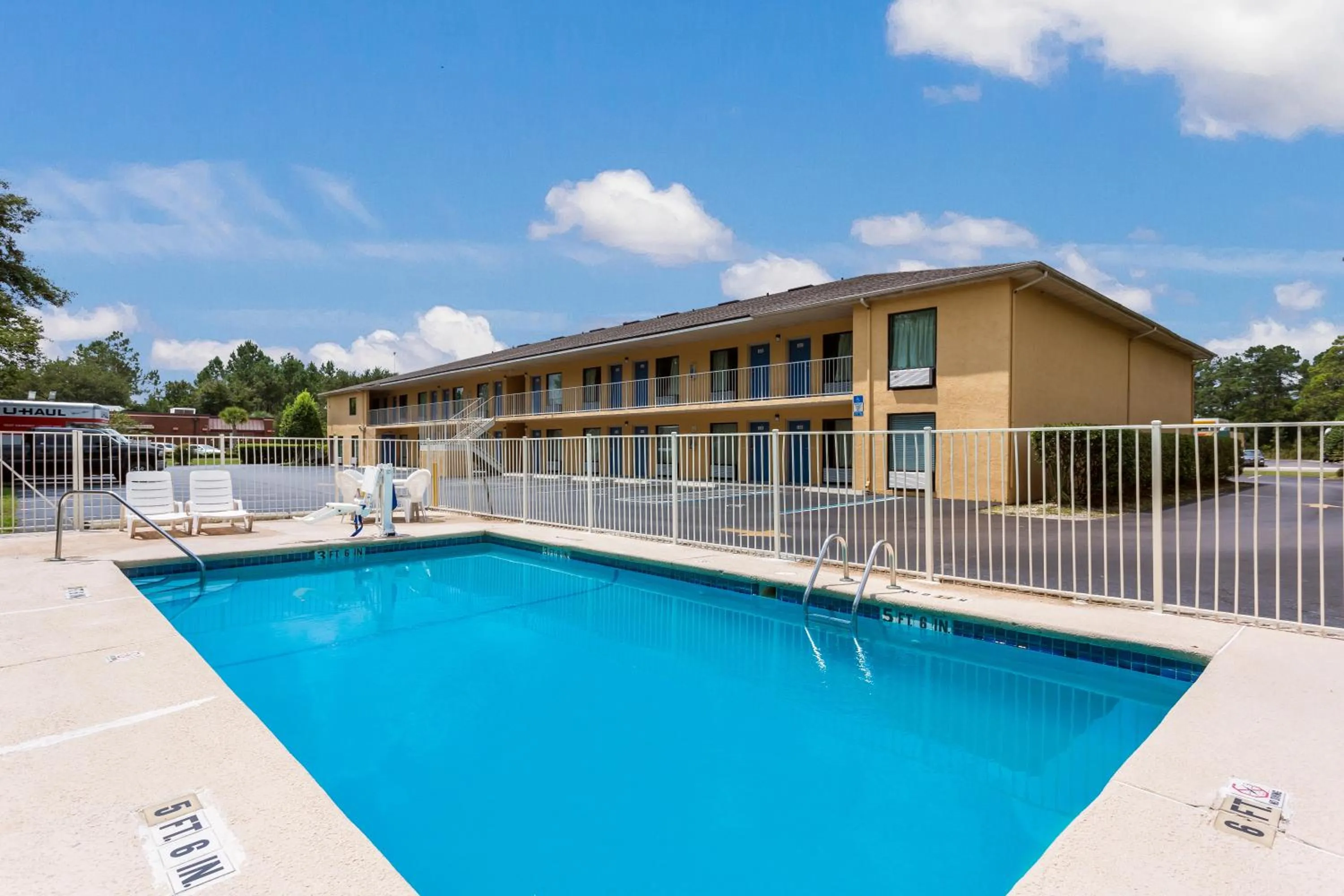 Pool view in Motel 6-Macclenny, FL