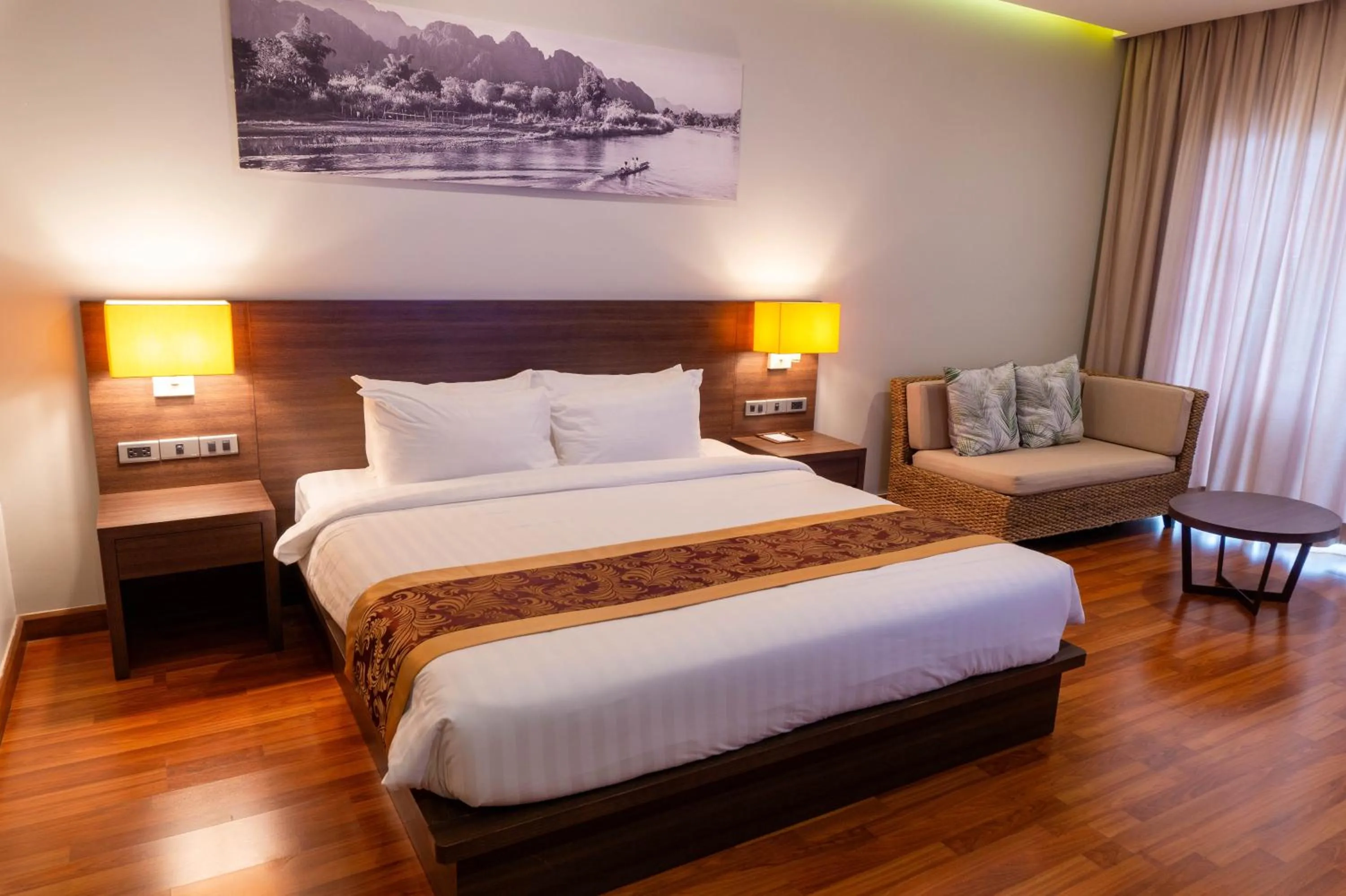 Bed in Tmark Resort Vangvieng