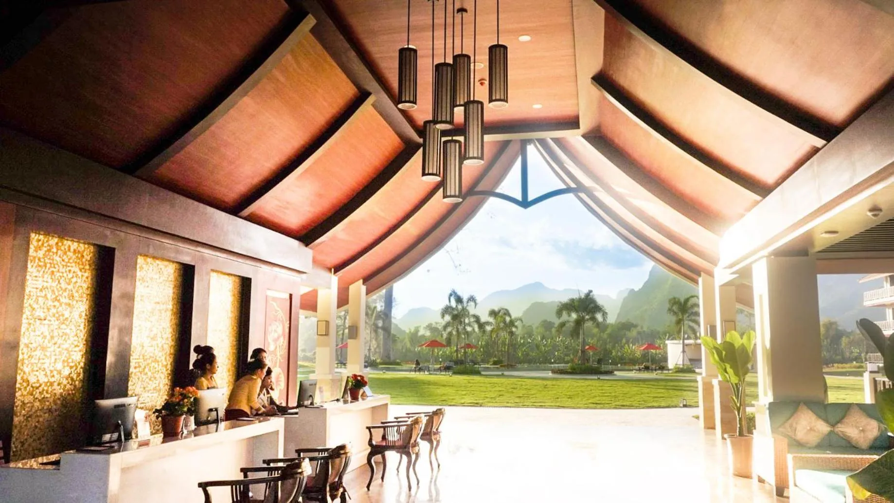 Lobby or reception in Tmark Resort Vangvieng