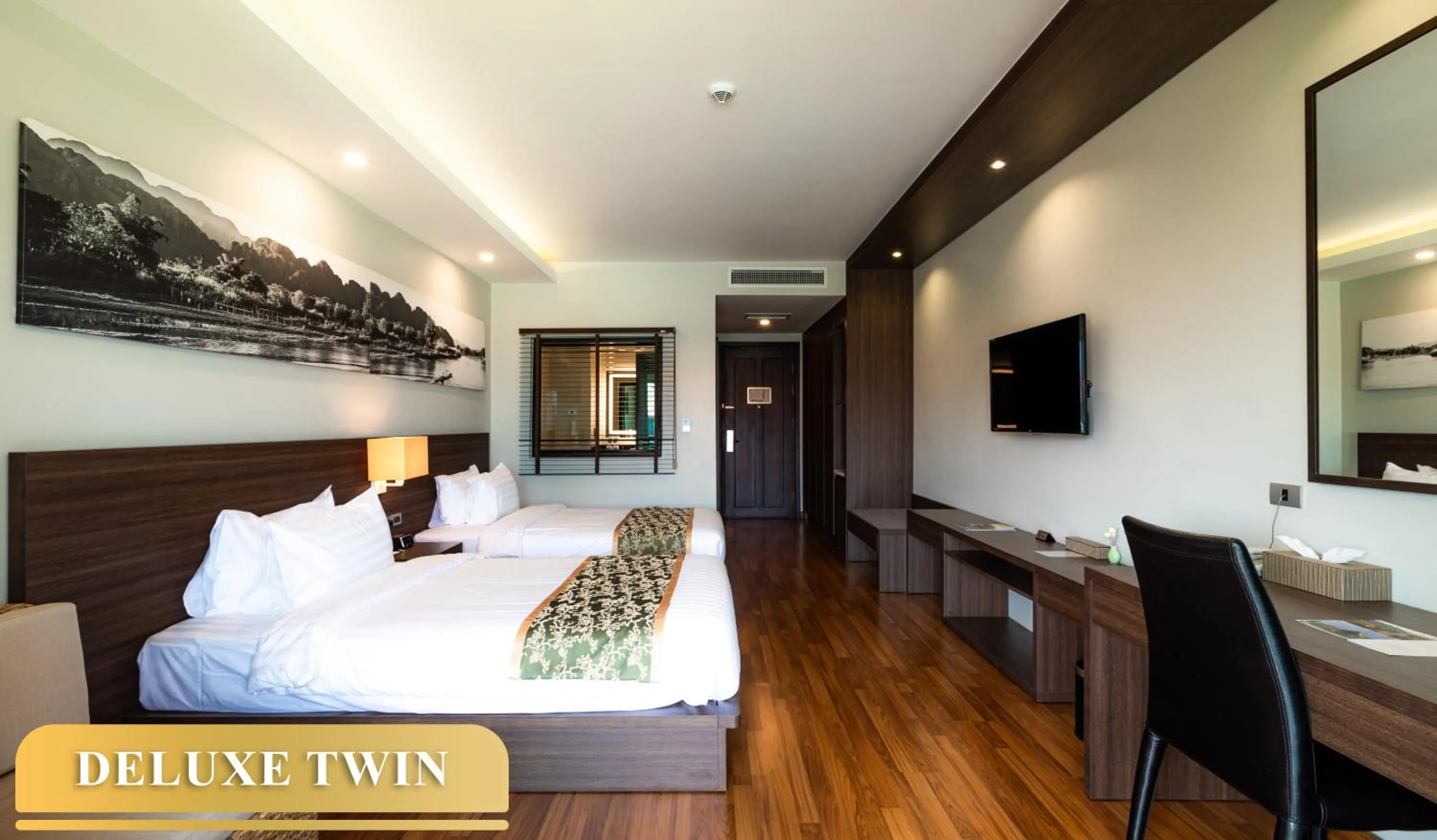 Bed in Tmark Resort Vangvieng