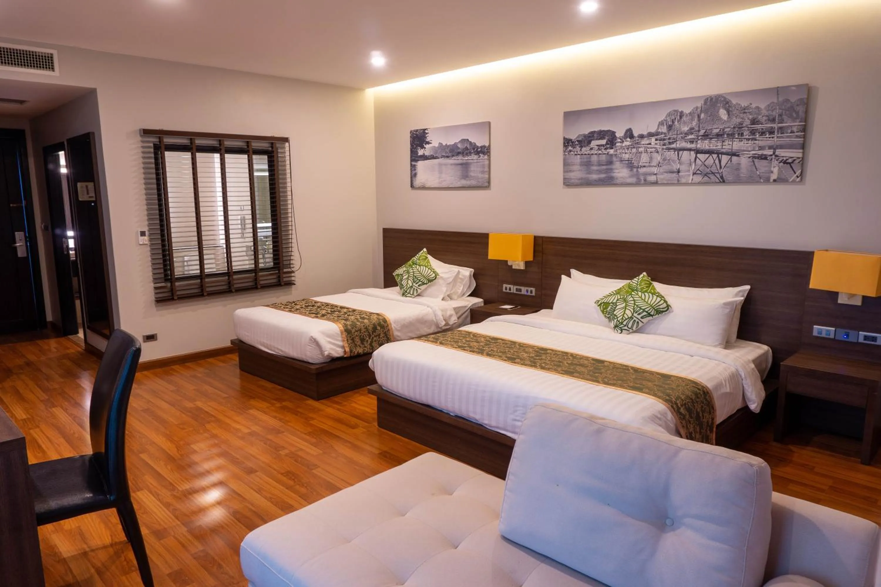 Bed in Tmark Resort Vangvieng