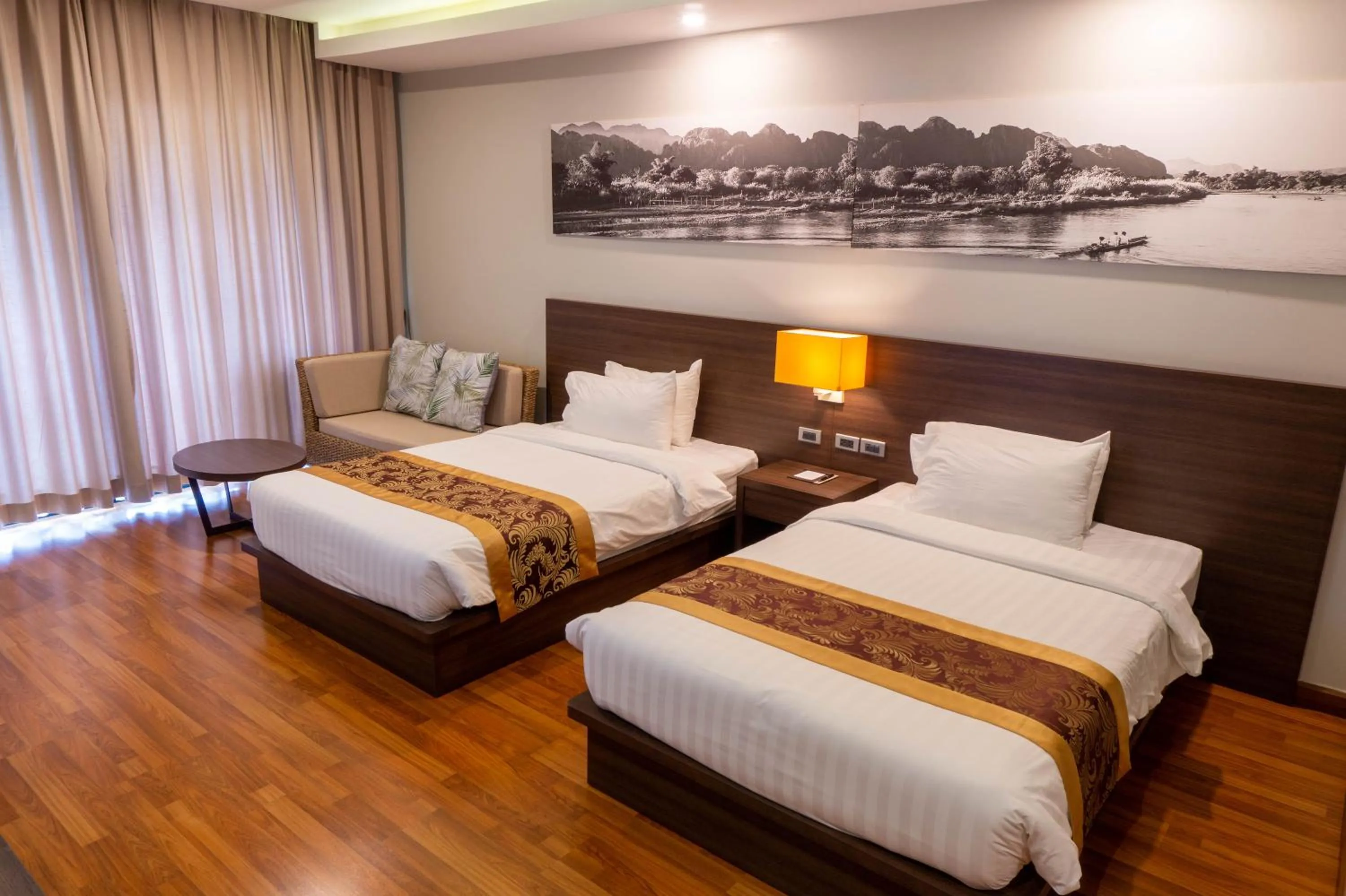 Bed in Tmark Resort Vangvieng