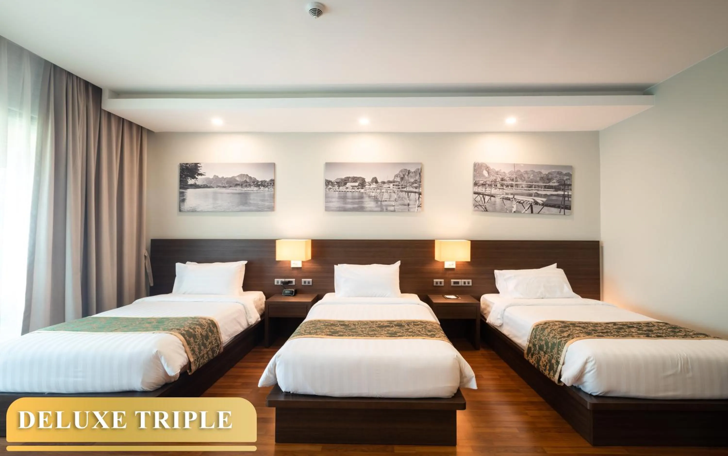 Bed in Tmark Resort Vangvieng