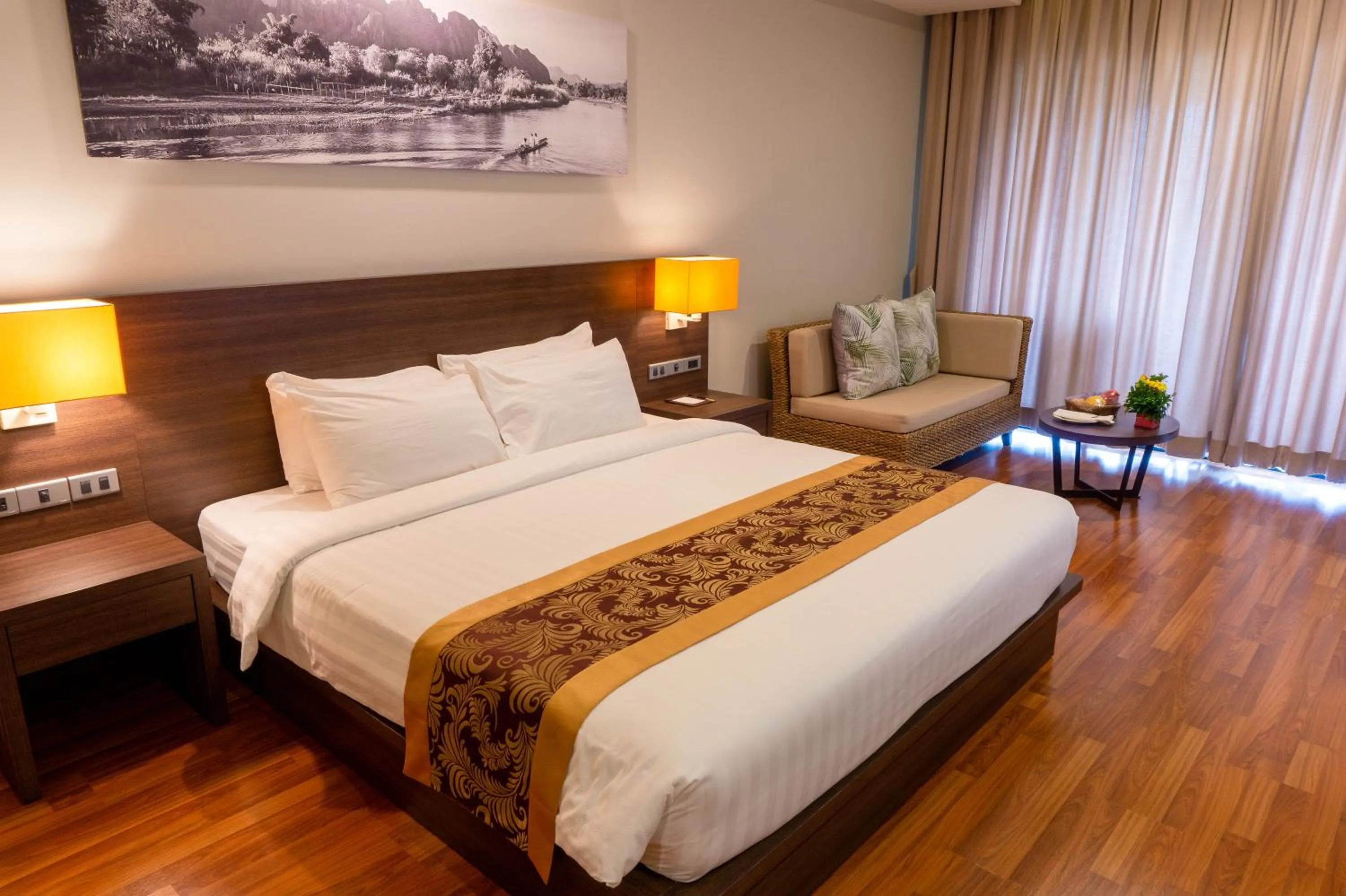 Bed in Tmark Resort Vangvieng