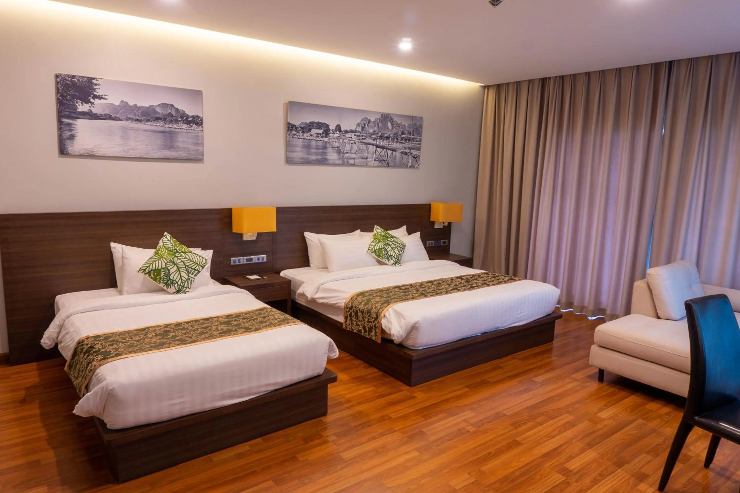 Bed in Tmark Resort Vangvieng