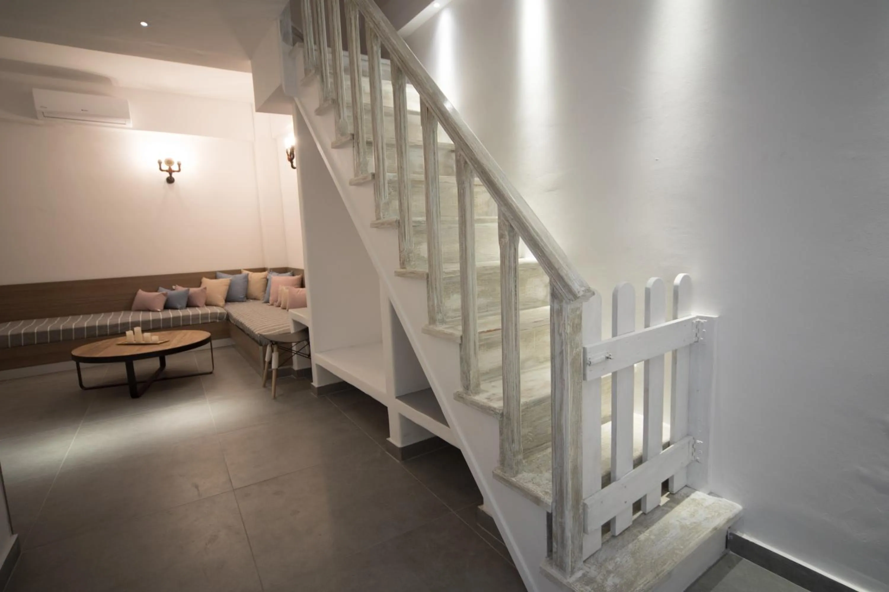 Seating area in Villa Galaxy Santorini