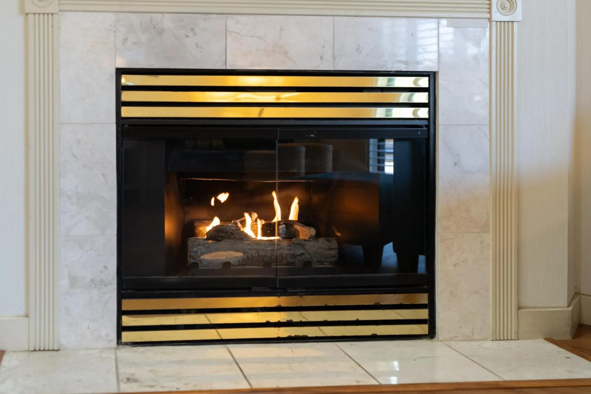 fireplace in Sea Pines Golf Resort