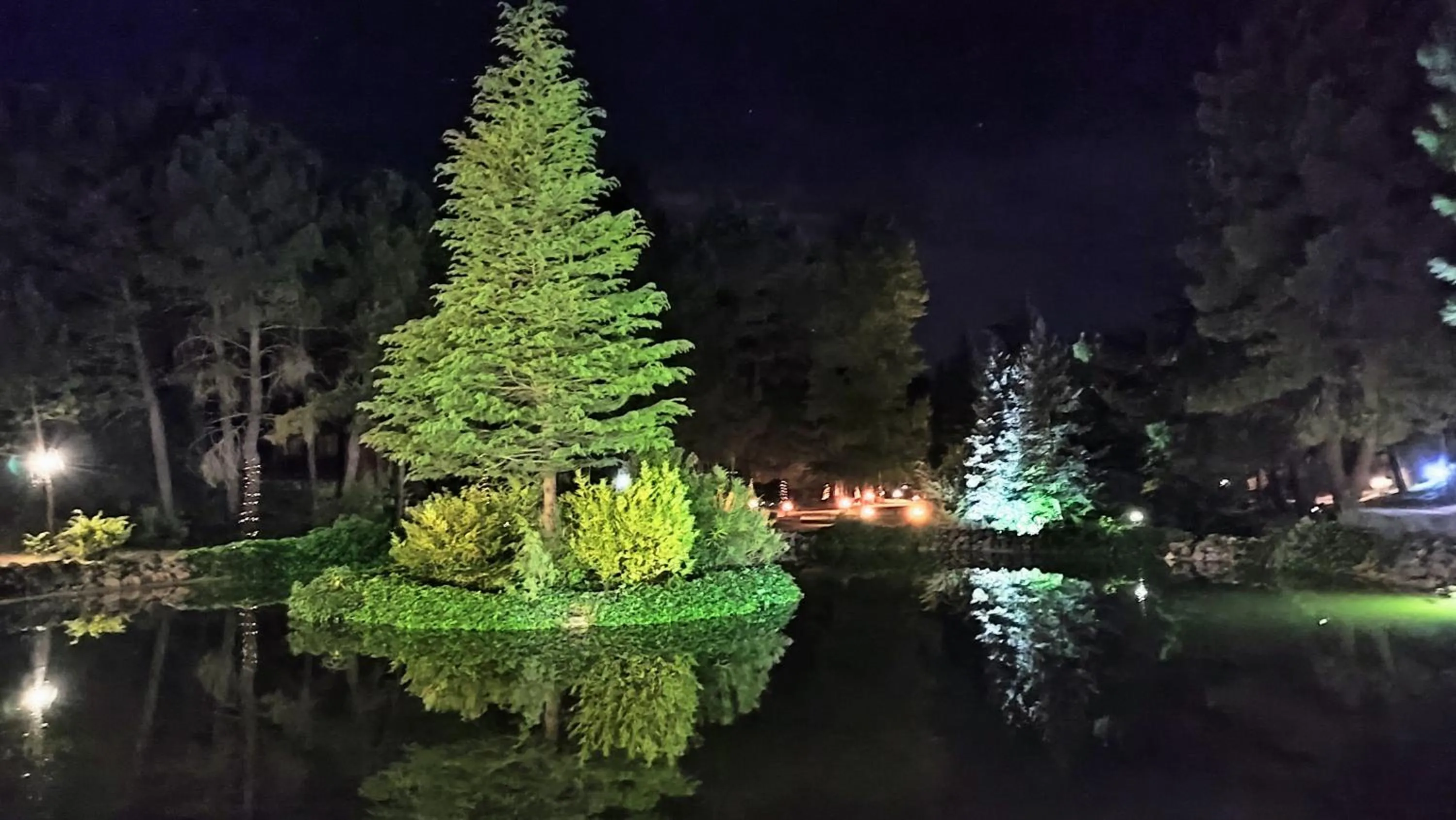 Night in La cabaña del lago en ZAFIRO LAGUNAZO Parque Natural del Río Mundo