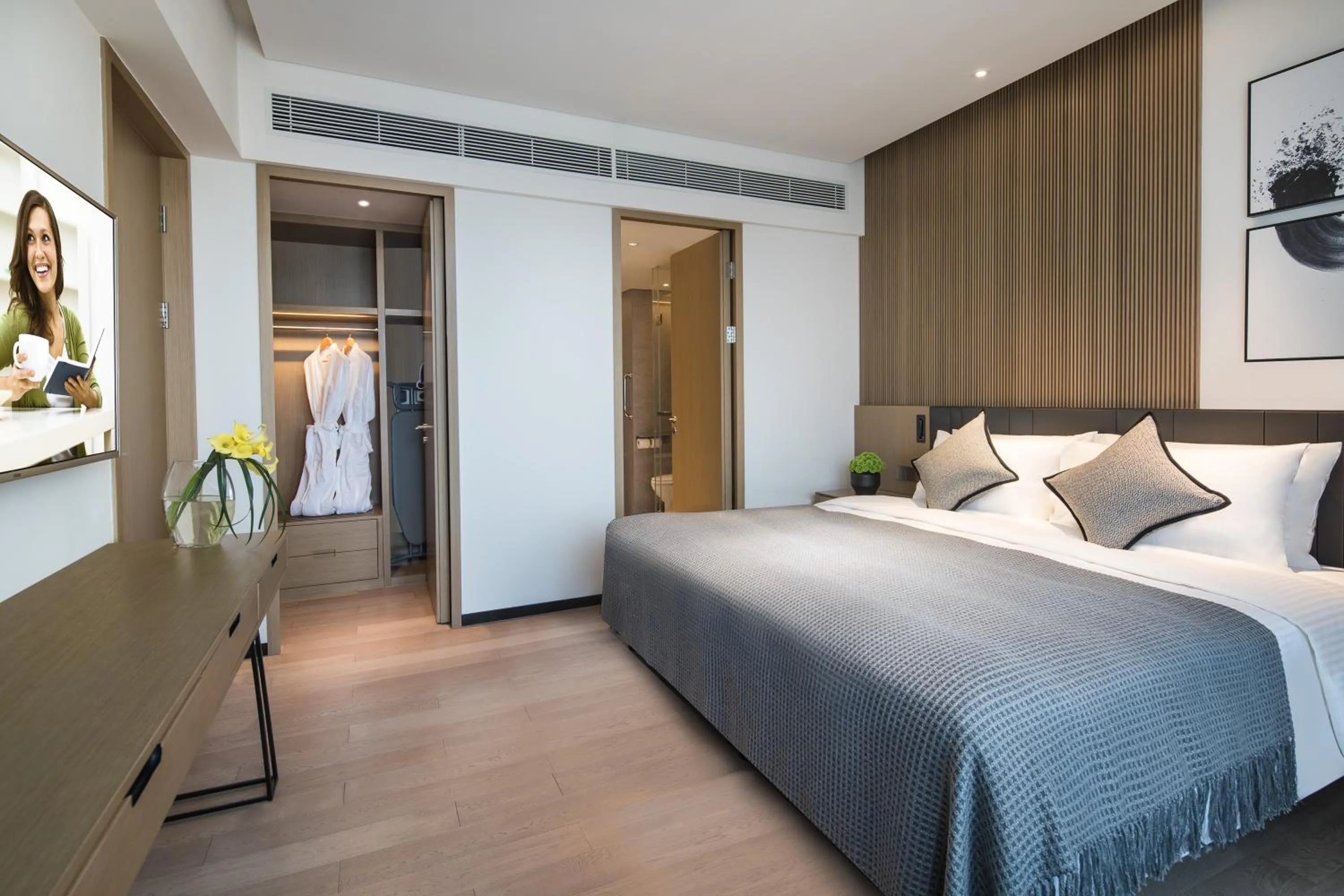 Decorative detail, Bed in Citadines Songshan Lake Dongguan