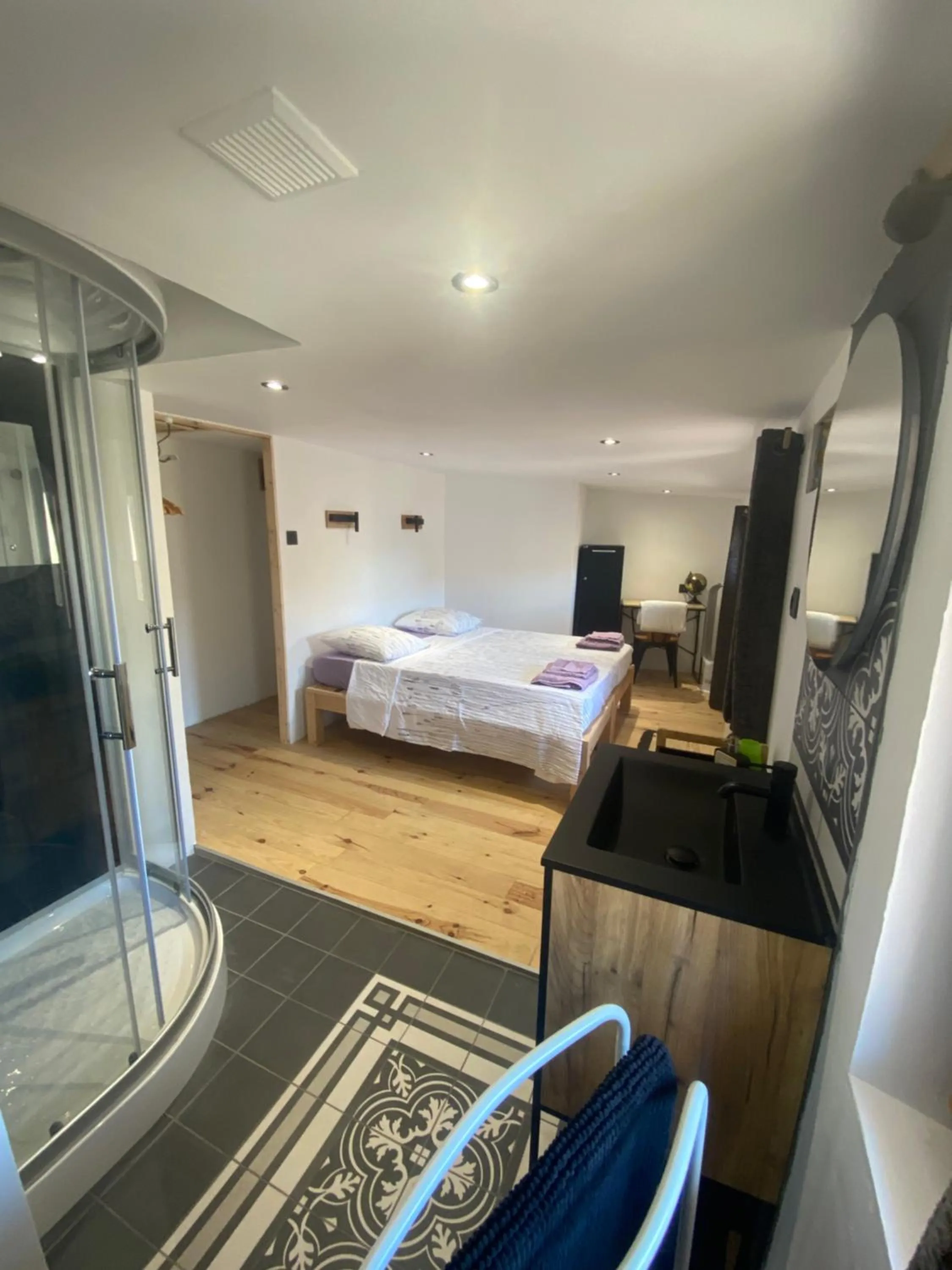 Bed in Chambres d’hôtes La Voûte