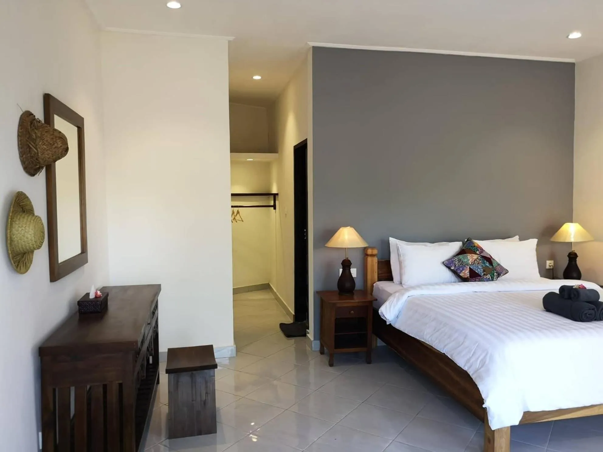 Bed in Bali Dive Resort Amed