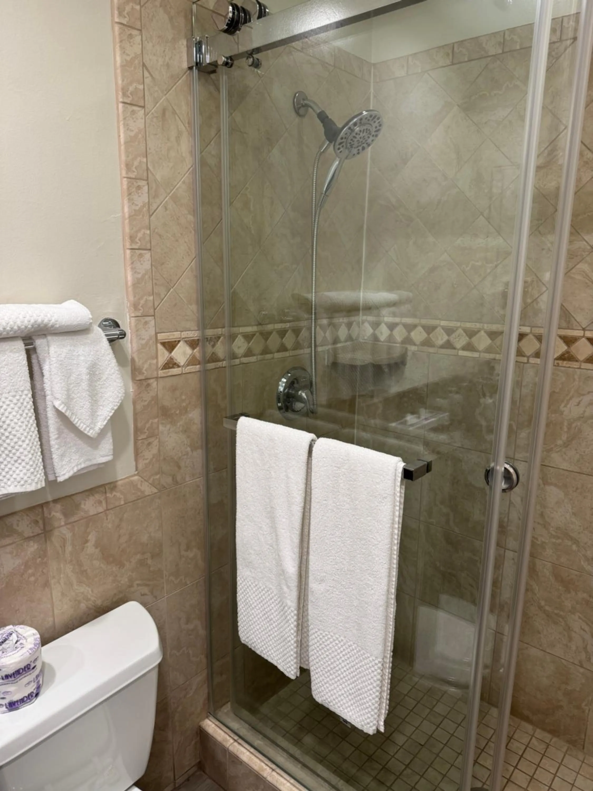 Shower in Econo Lodge Lake Elsinore Casino