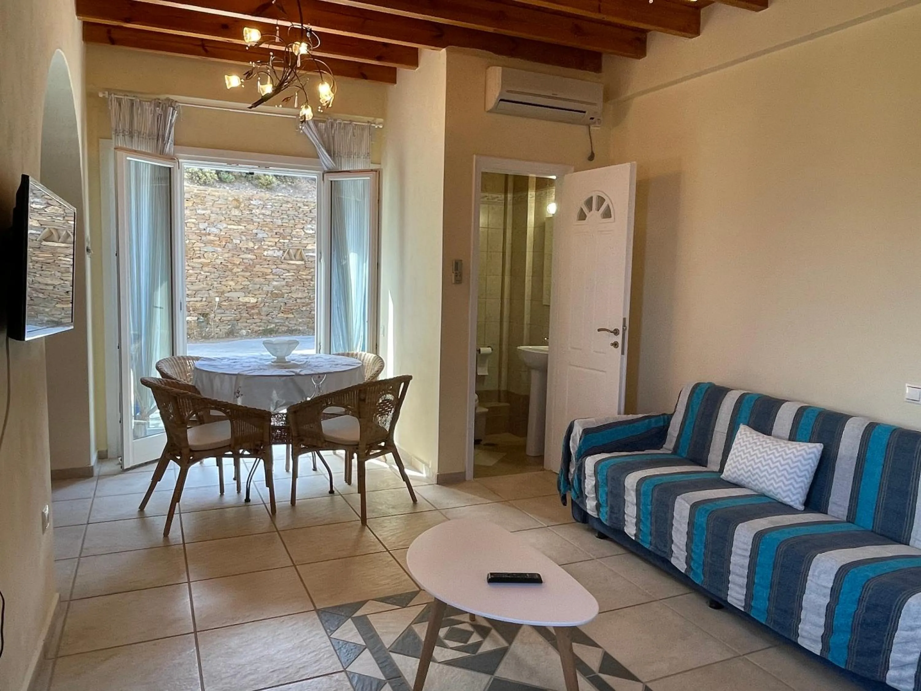 Seating area in Monolithos Villas