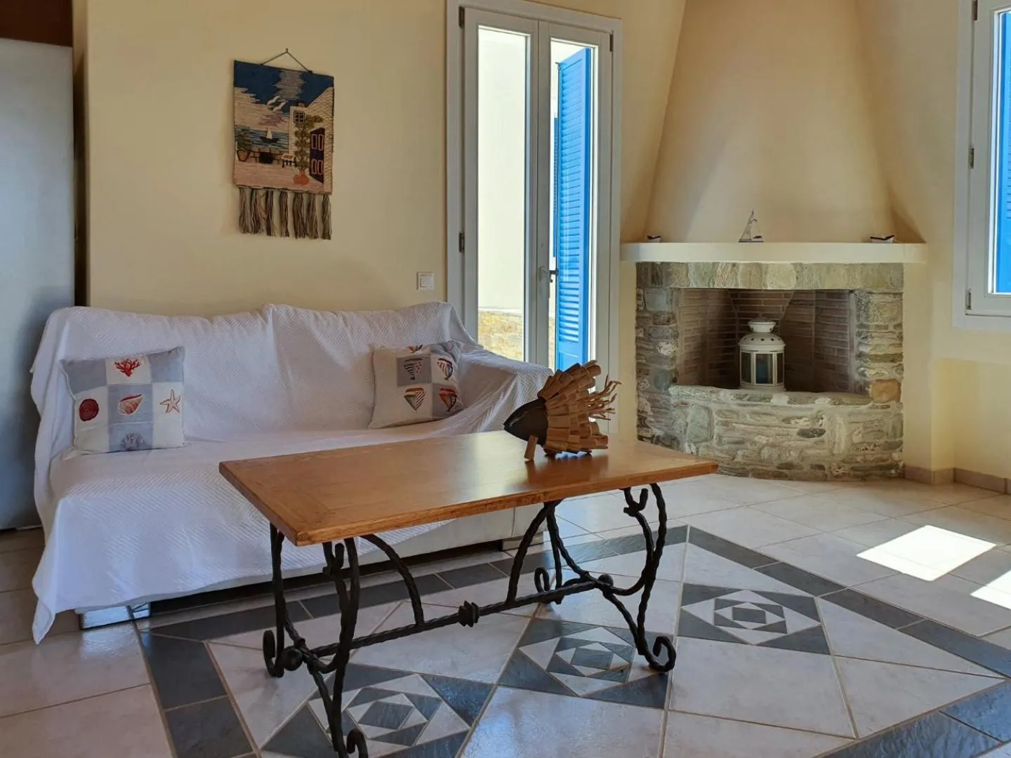 Living room in Monolithos Villas