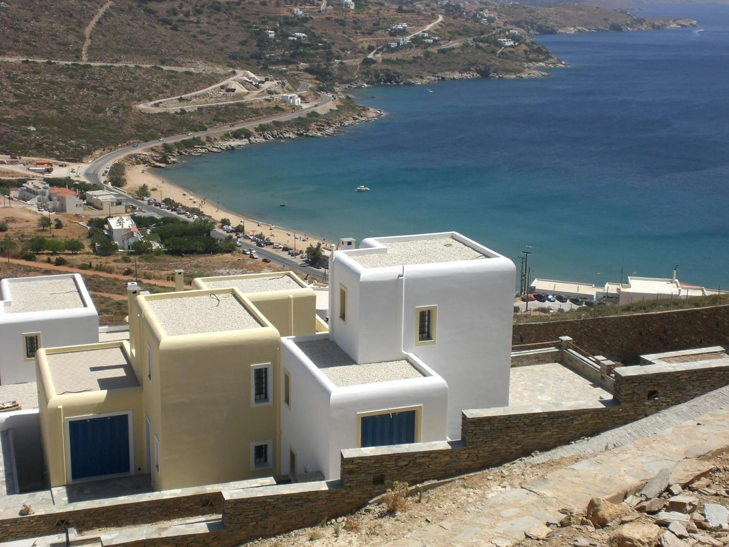 Bird's eye view in Monolithos Villas