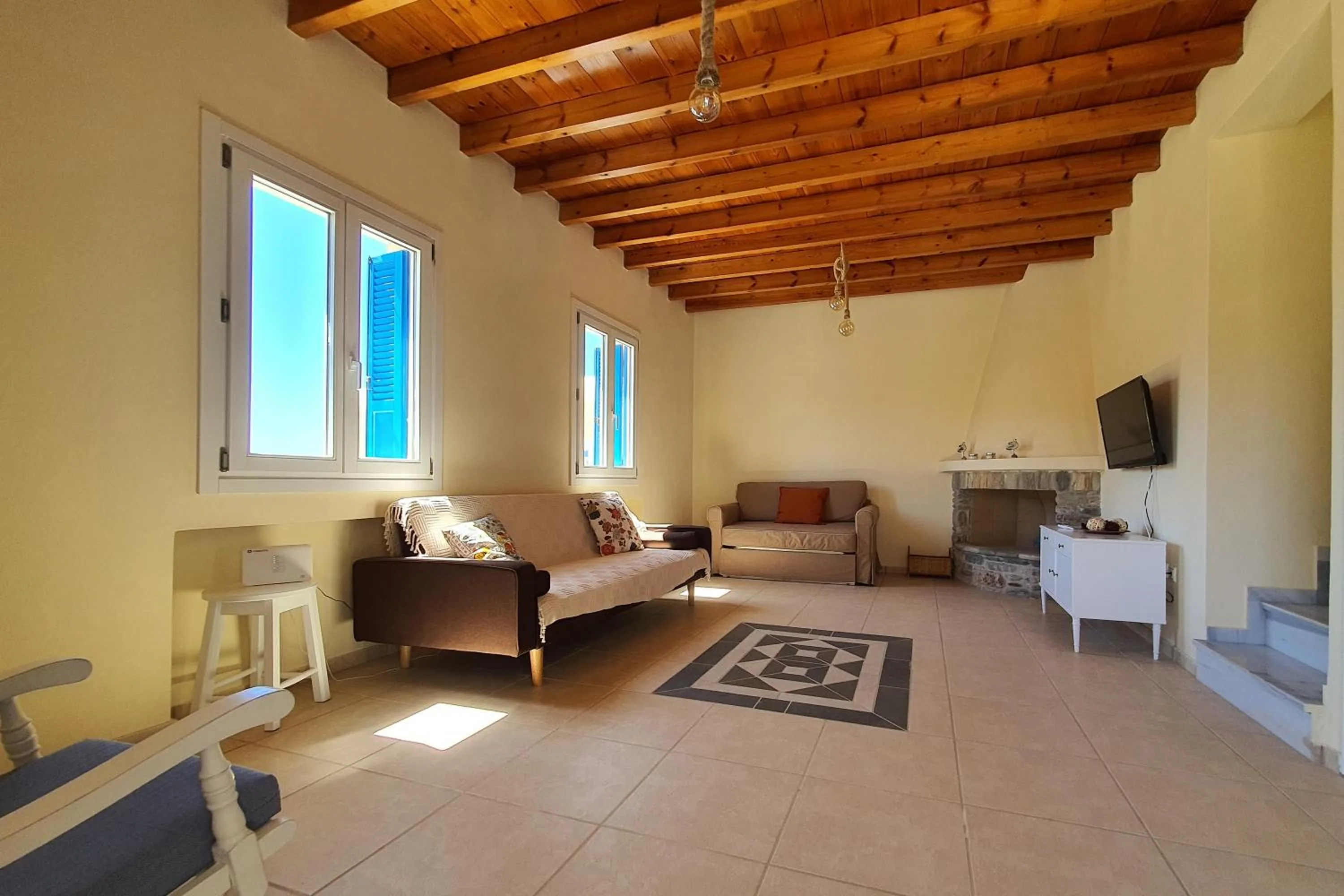 Living room in Monolithos Villas