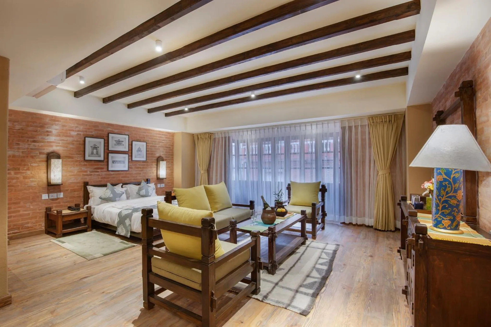 Living room, Bed in Hotel Thamel House - 6 km from Boudhanath Stupa, Kathmandu