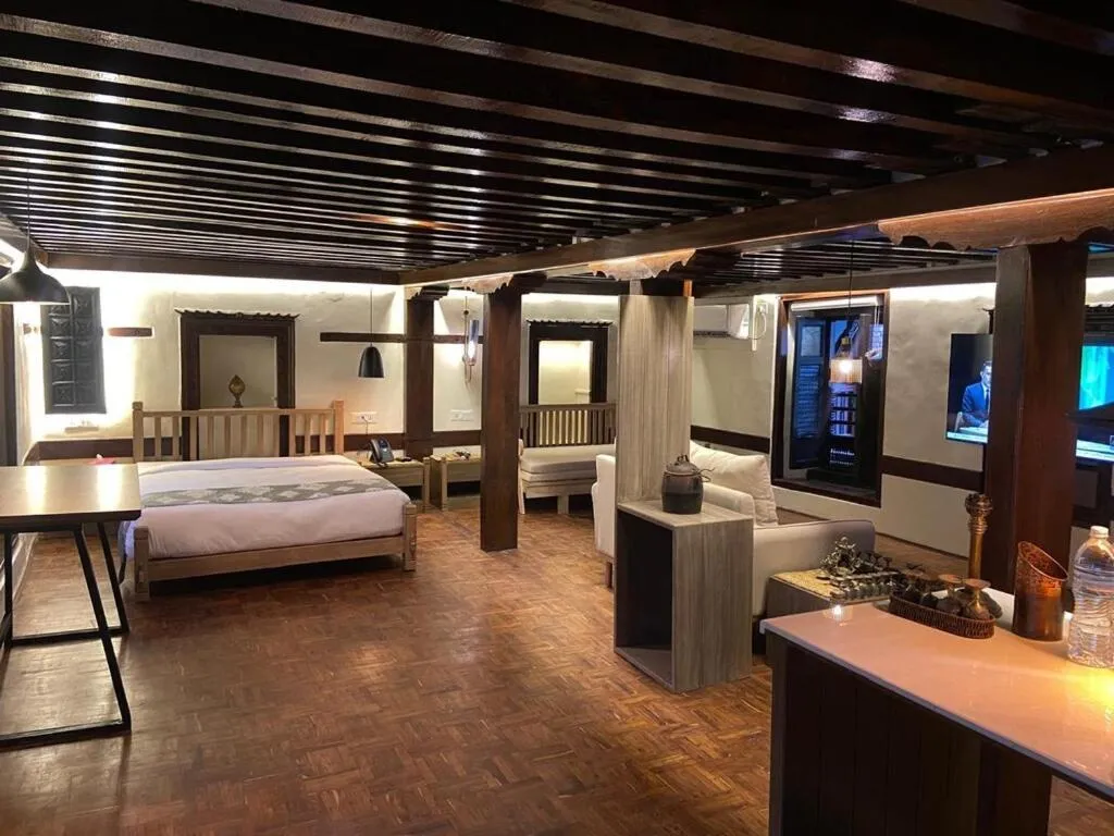 Communal lounge/ TV room, Bed in Hotel Thamel House - 6 km from Boudhanath Stupa, Kathmandu