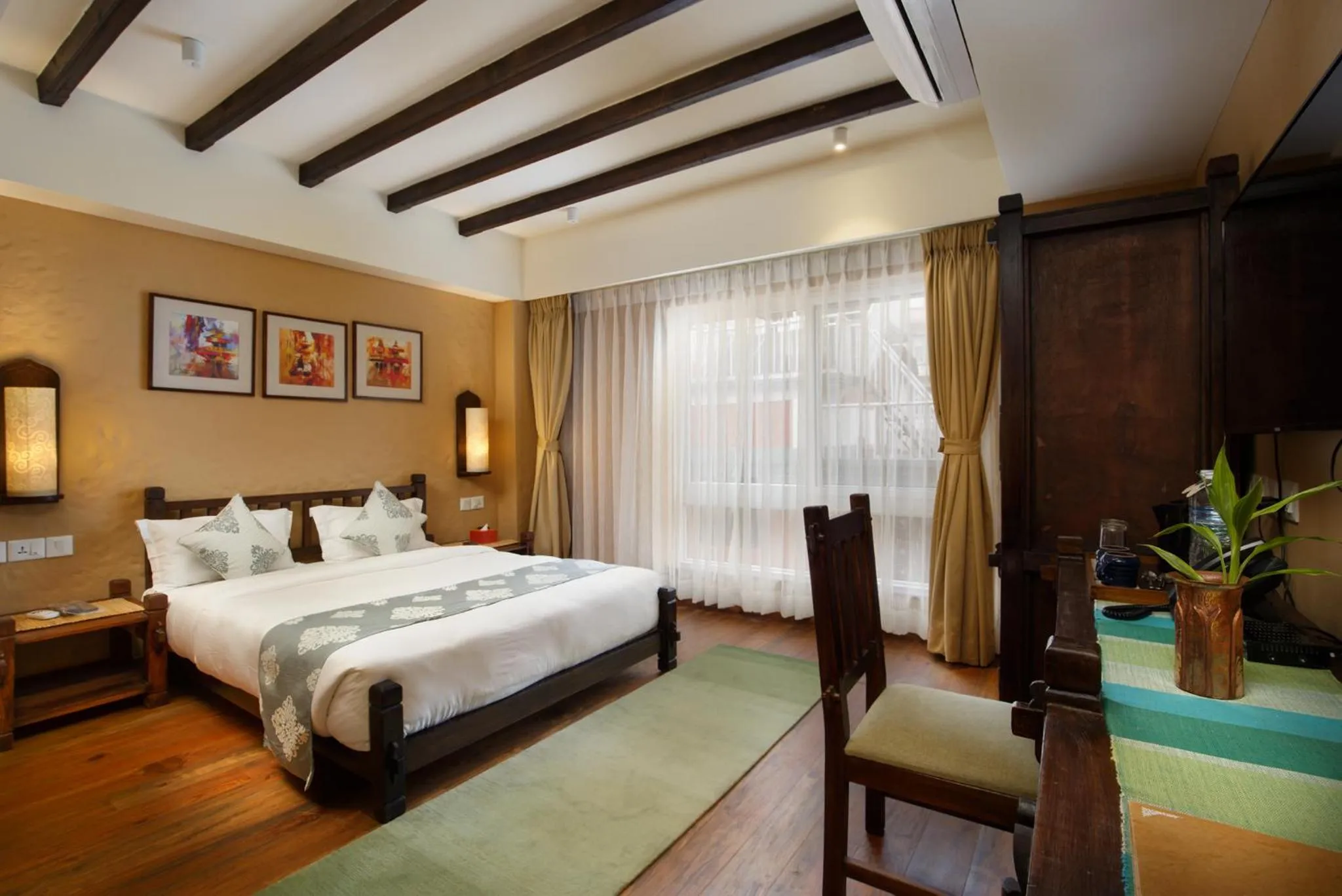 Photo of the whole room, Bed in Hotel Thamel House - 6 km from Boudhanath Stupa, Kathmandu