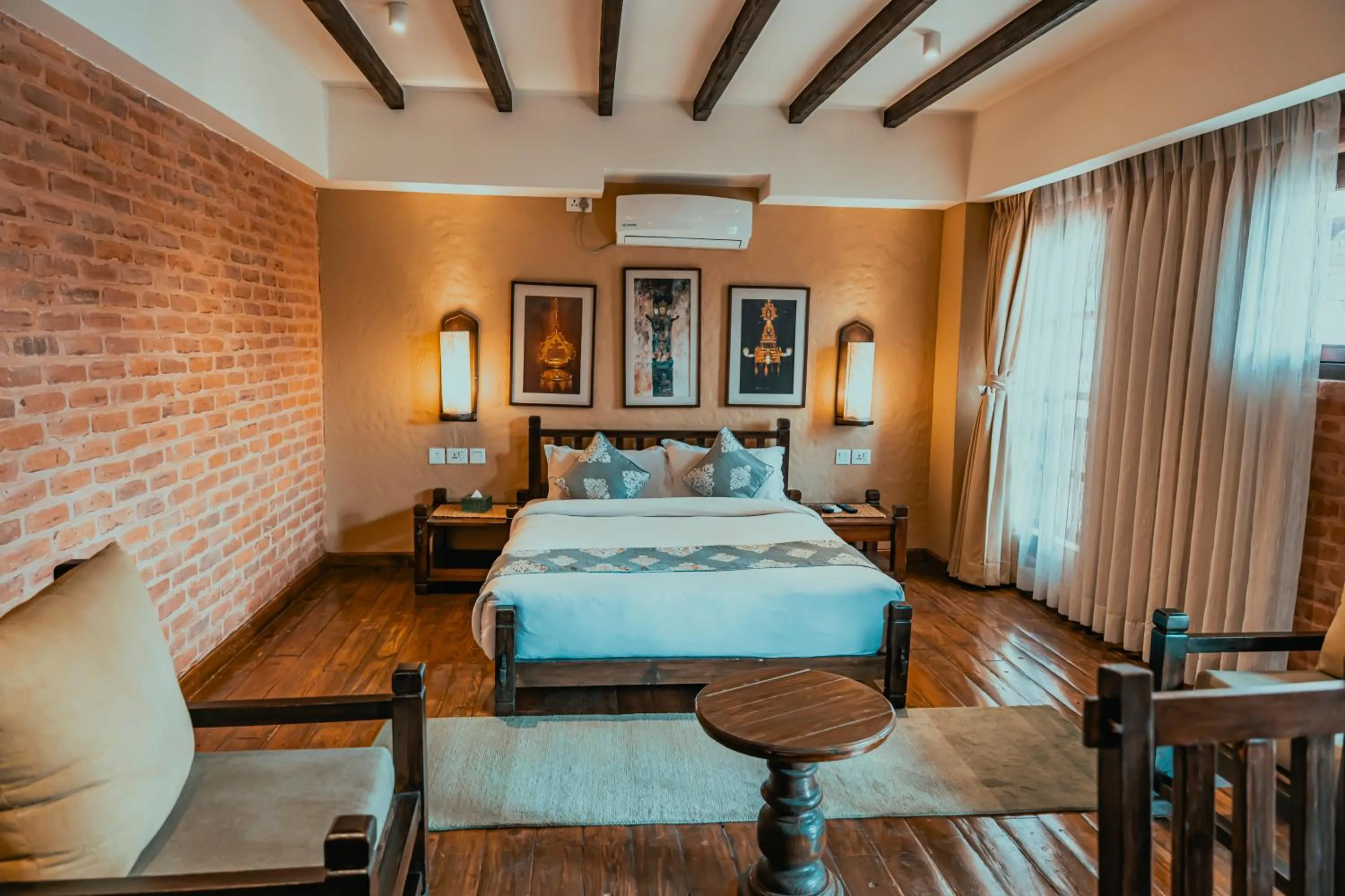 Photo of the whole room, Bed in Hotel Thamel House - 6 km from Boudhanath Stupa, Kathmandu